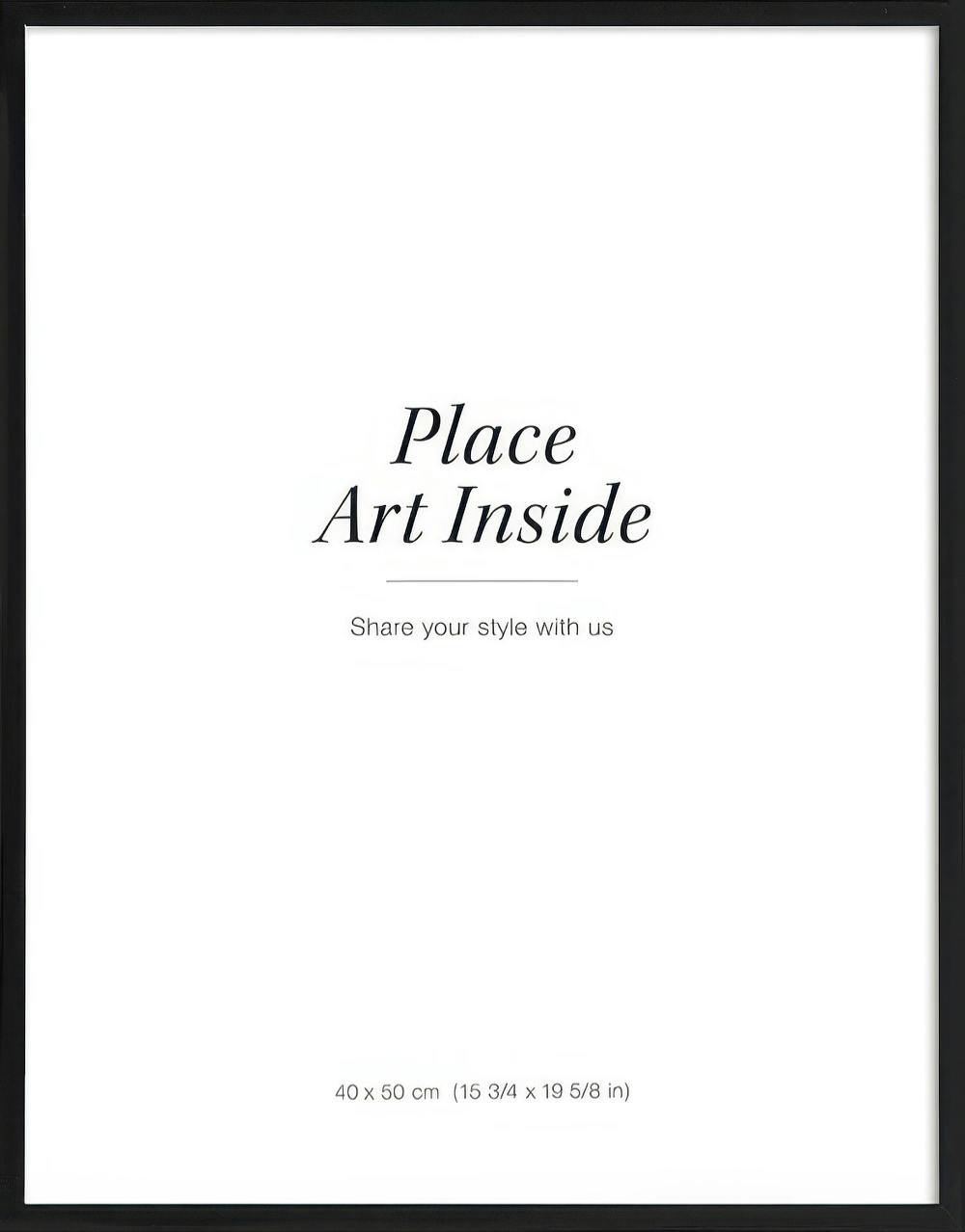 A poster with a white background featuring the black text Place Art Inside and Share your style with us.
