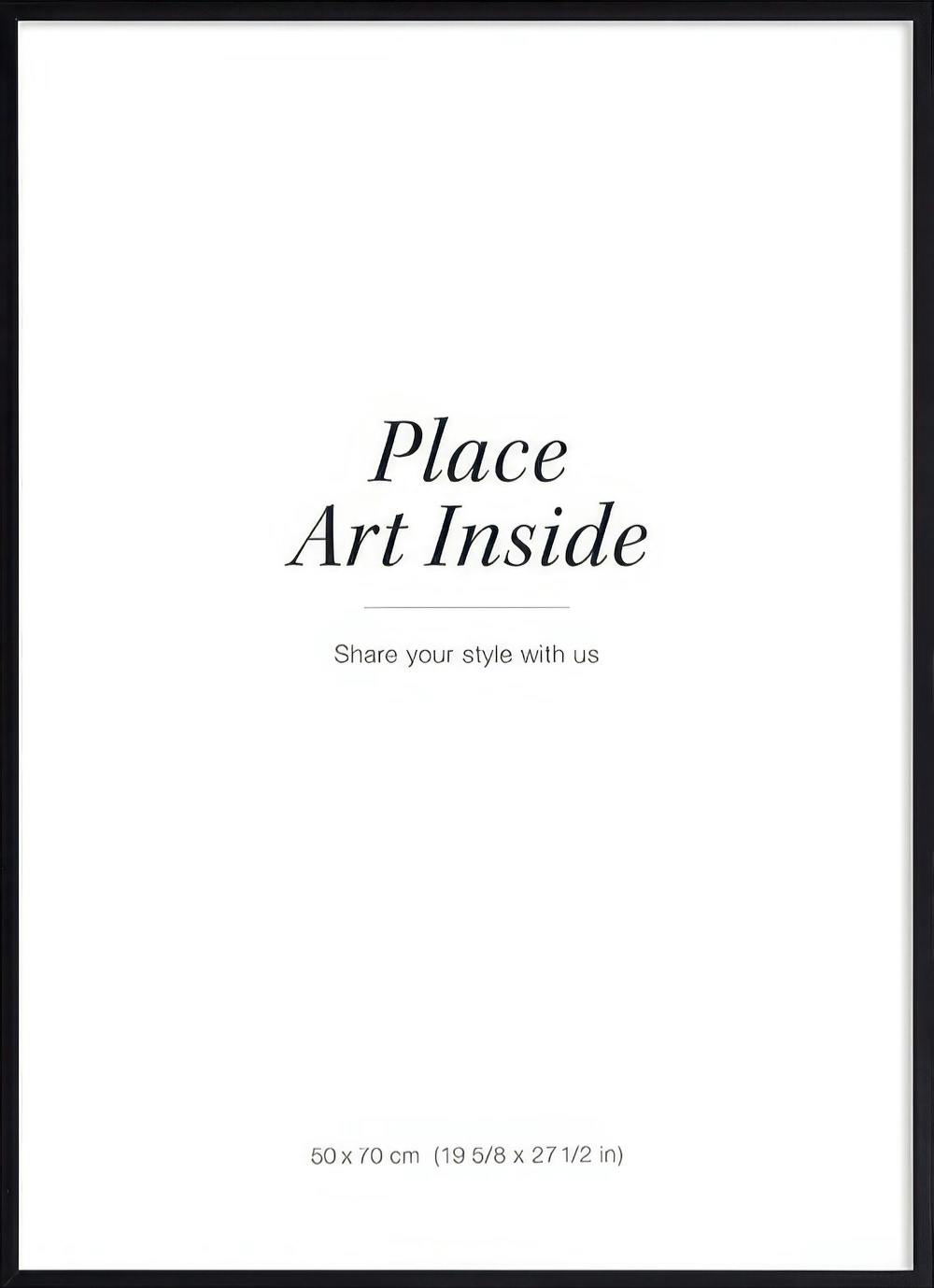 A poster with the text Place Art Inside and Share your style with us on a white background.