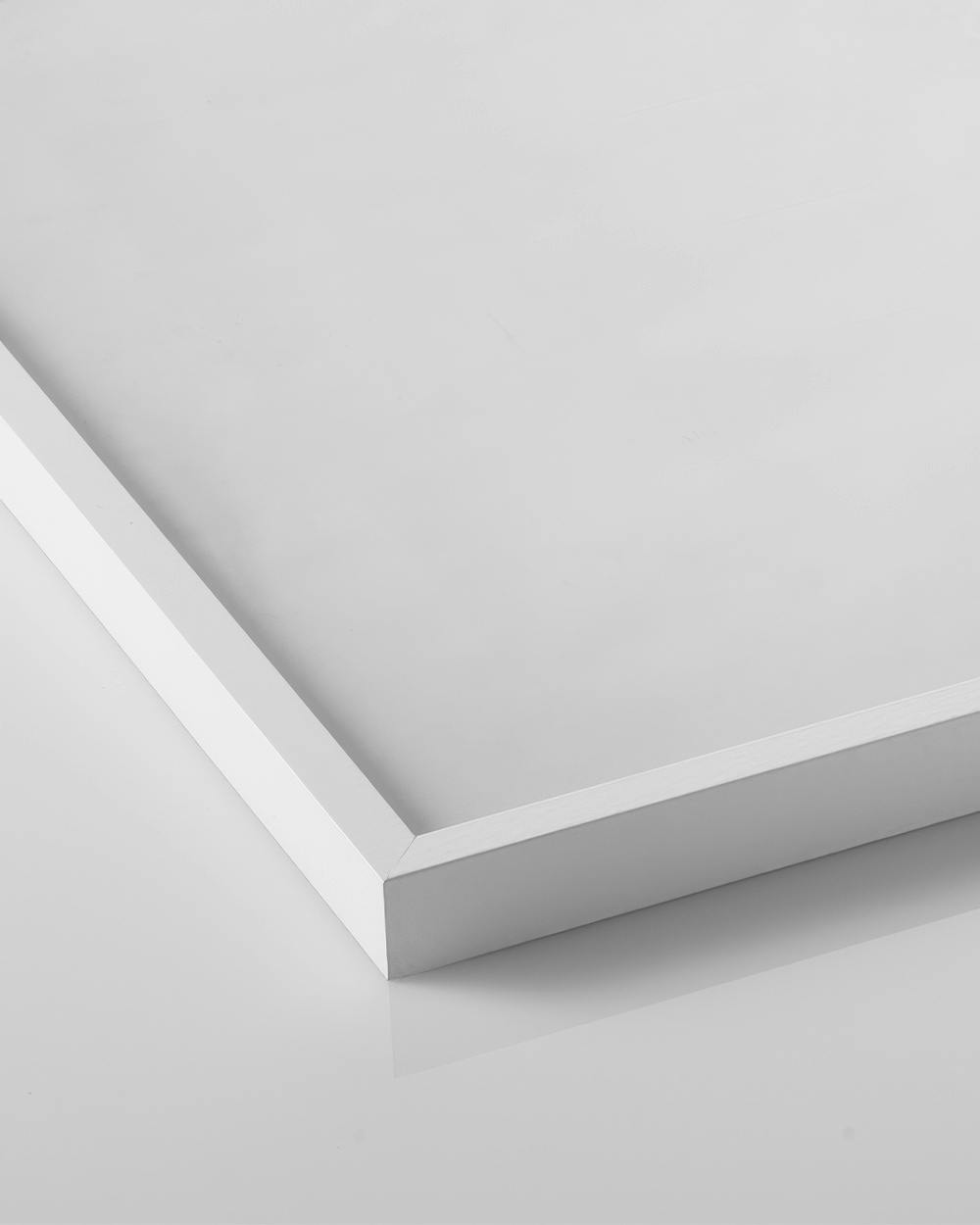 Cornice Per Poster 40x50 Cm In Legno Bianco - Moderna Con Vetro Crilex, Made In Italy - Foto 3
