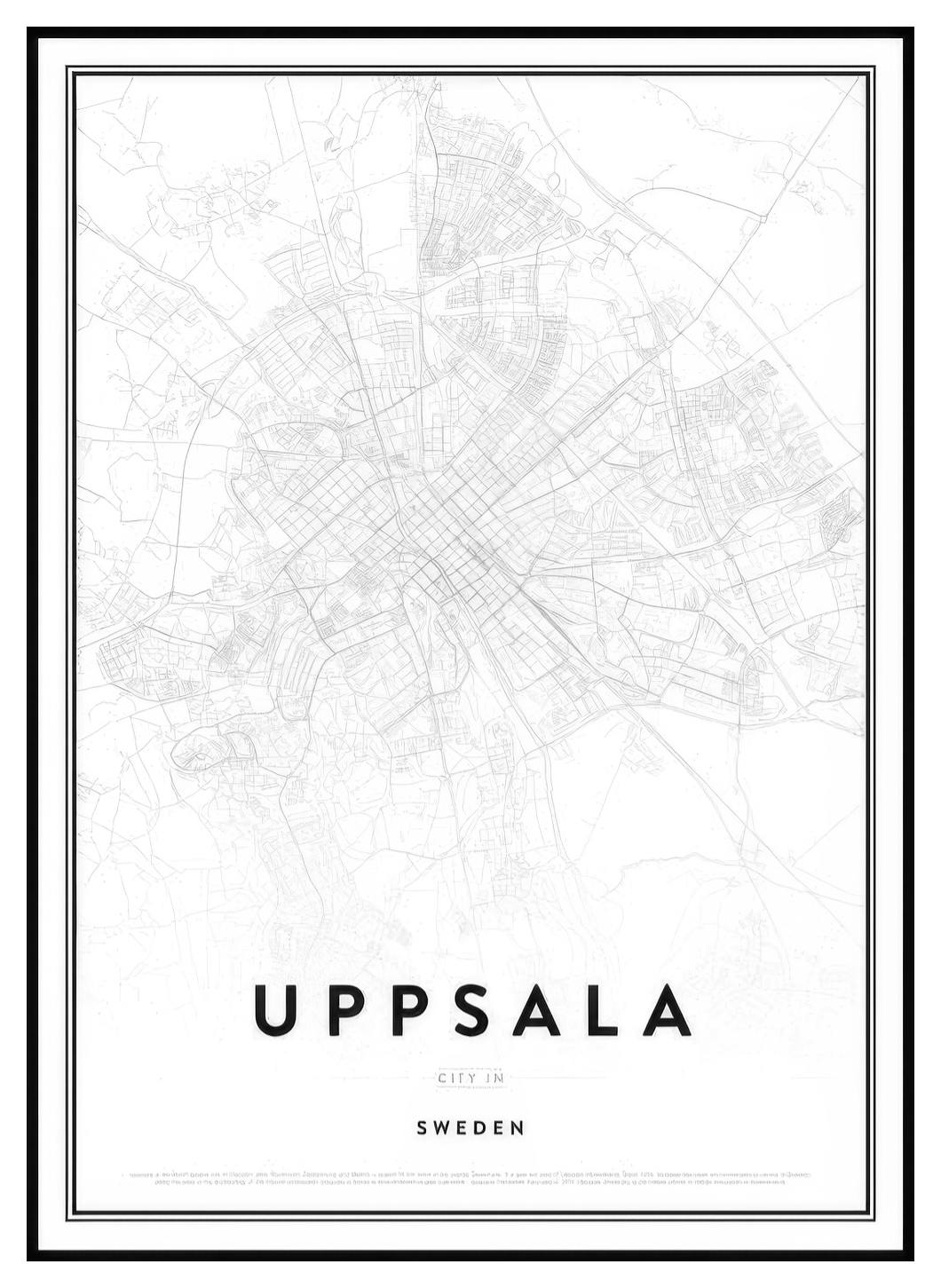 Karte von Uppsala Poster (50x70 cm) - Poster Store