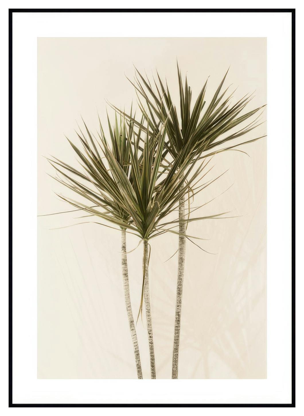 Beige Wall Palms Poster (21x30 cm) - Poster Store