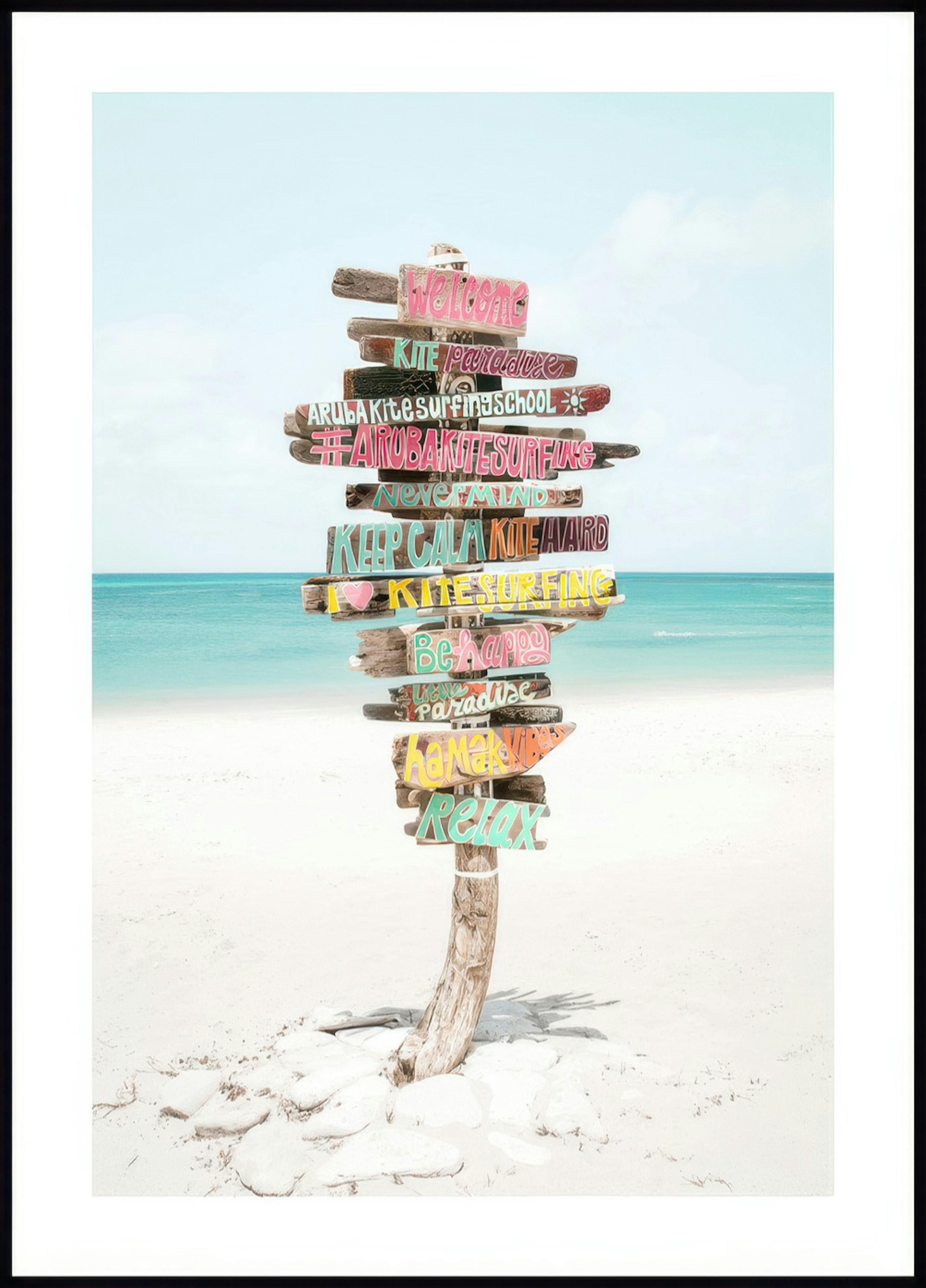 Cartelli sulla Spiaggia Poster 0