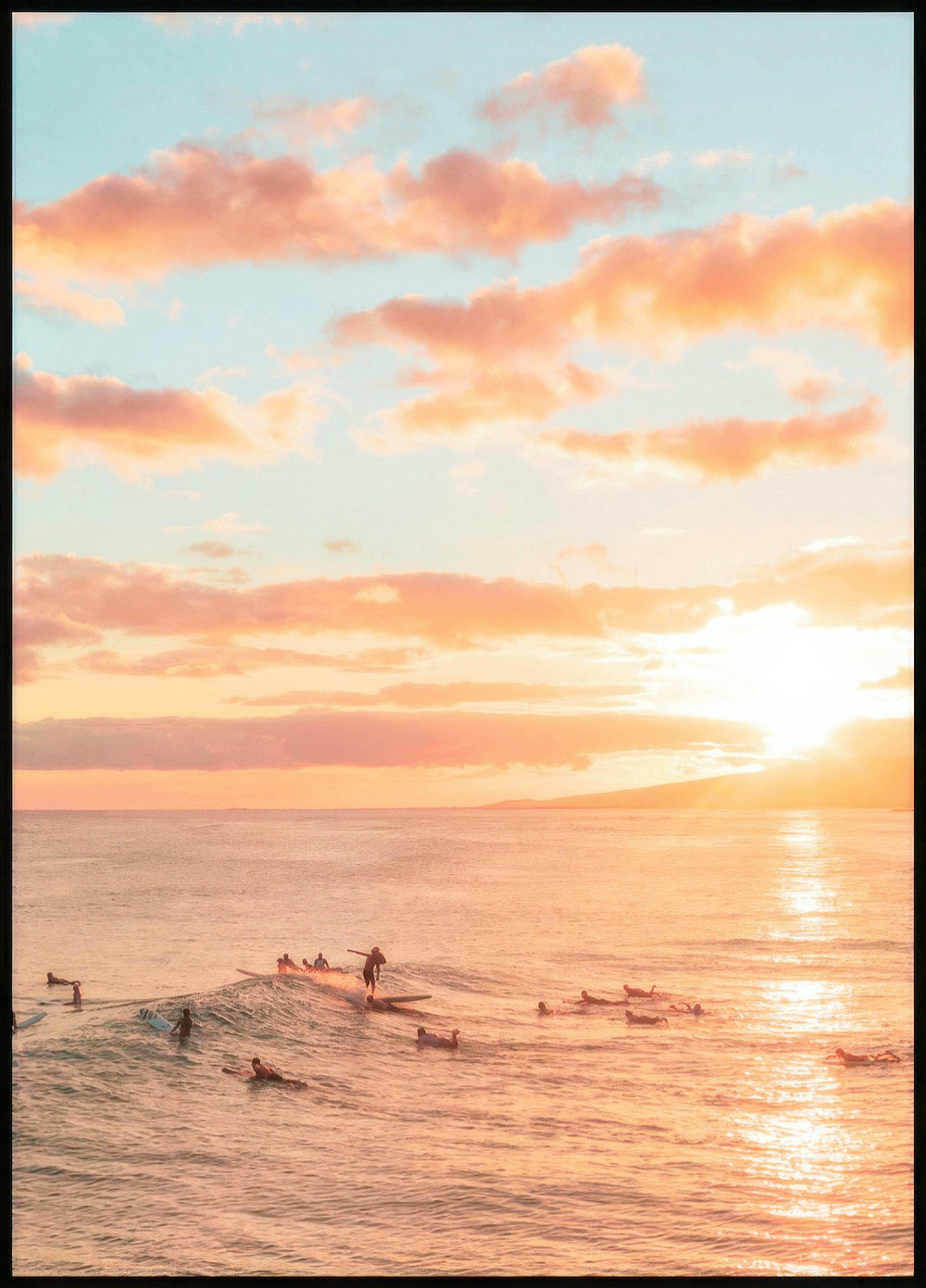 Surfing i solnedgangen plakat 0