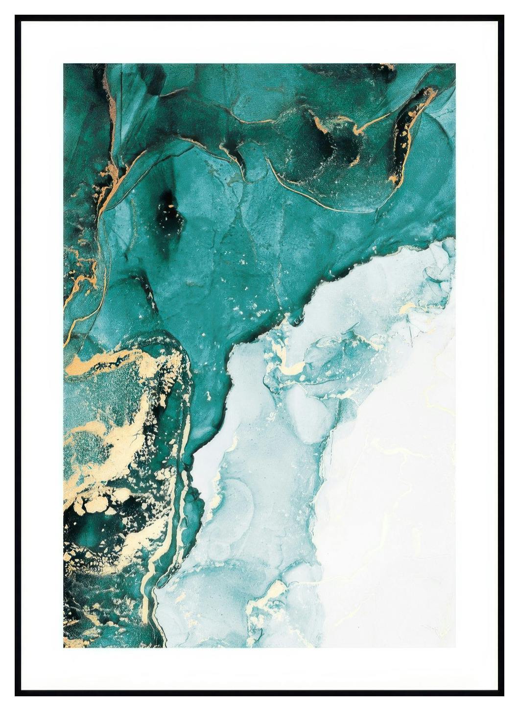 Turquoise Goud Nr2 Poster (50x70 cm) - Poster Store