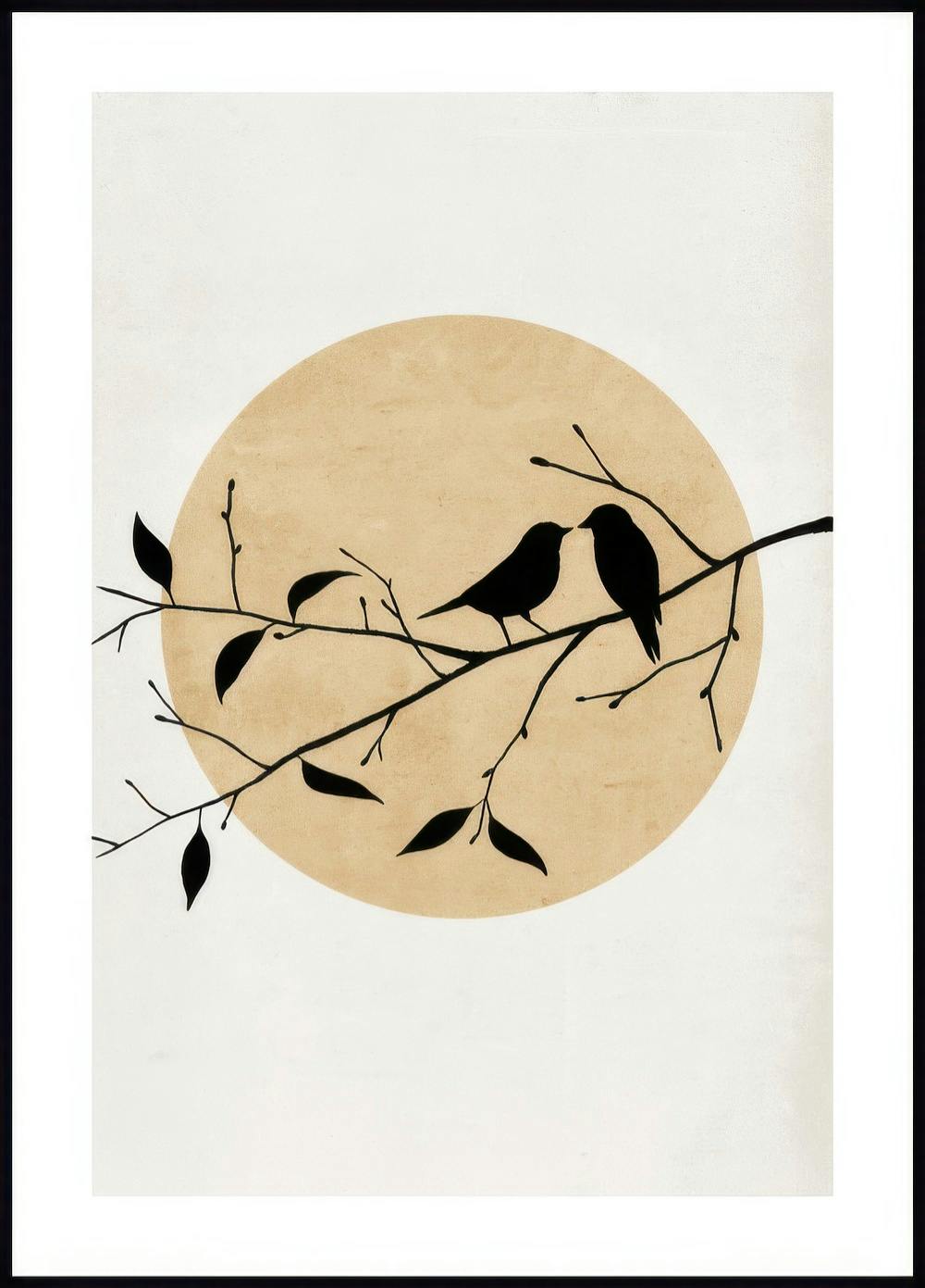 Golden Birds Silhouette Poster 0