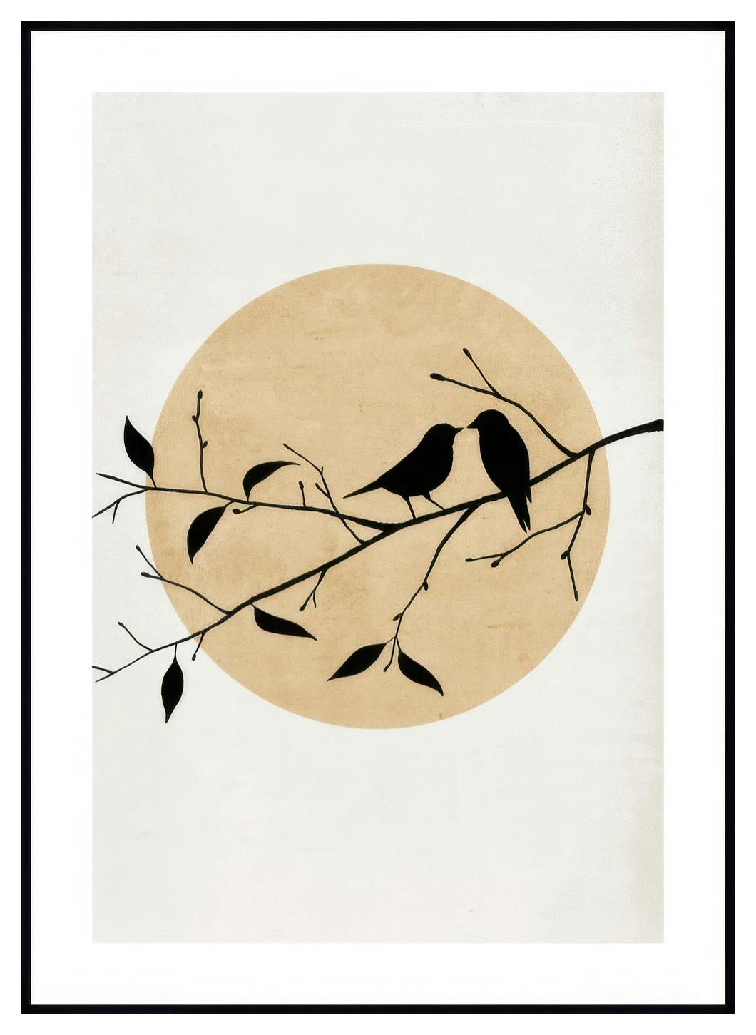 Prints Golden Birds Silhouette Poster (50x70 cm) - Poster Store