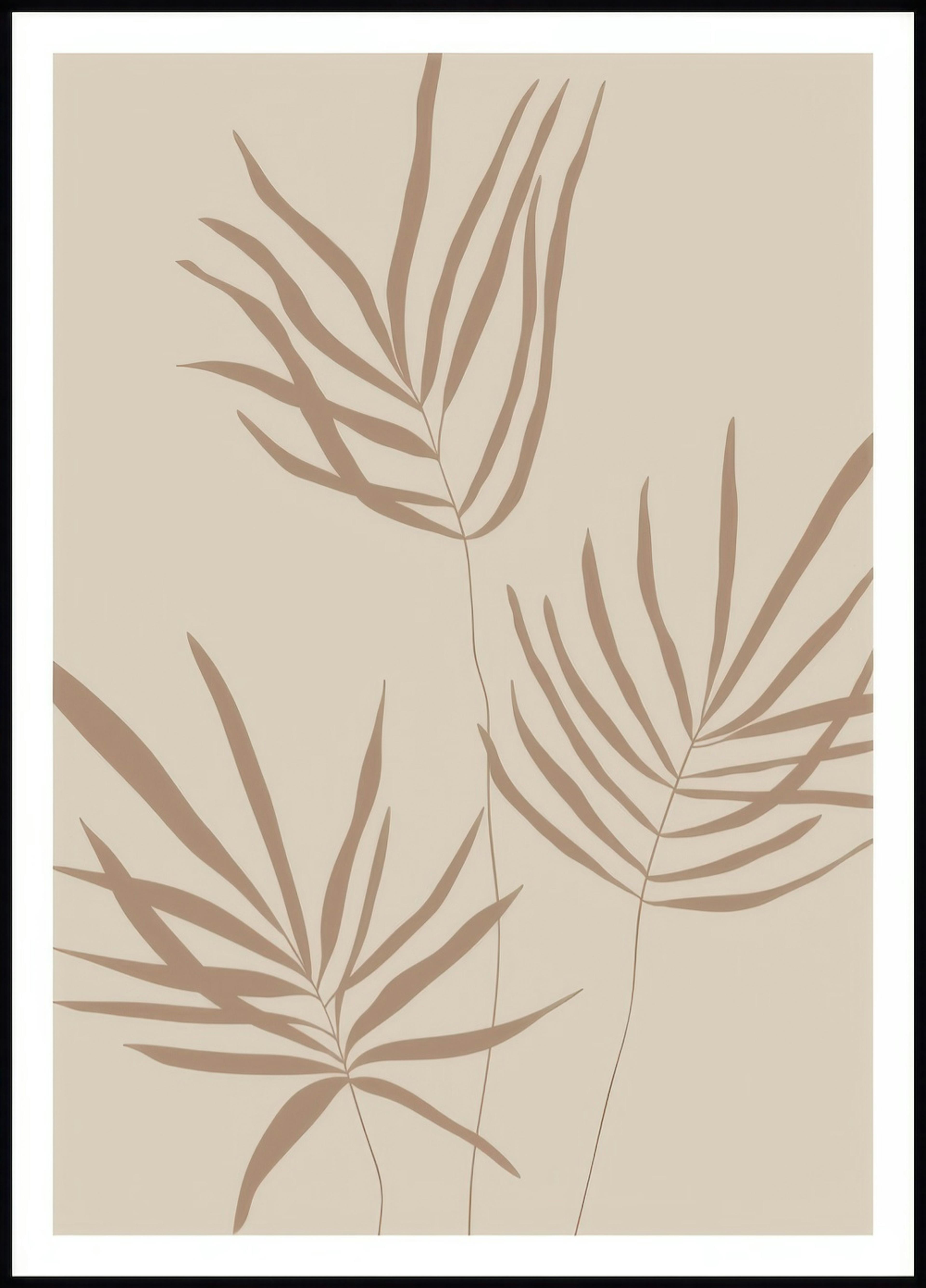 Beige Leaves No2 Poster 0