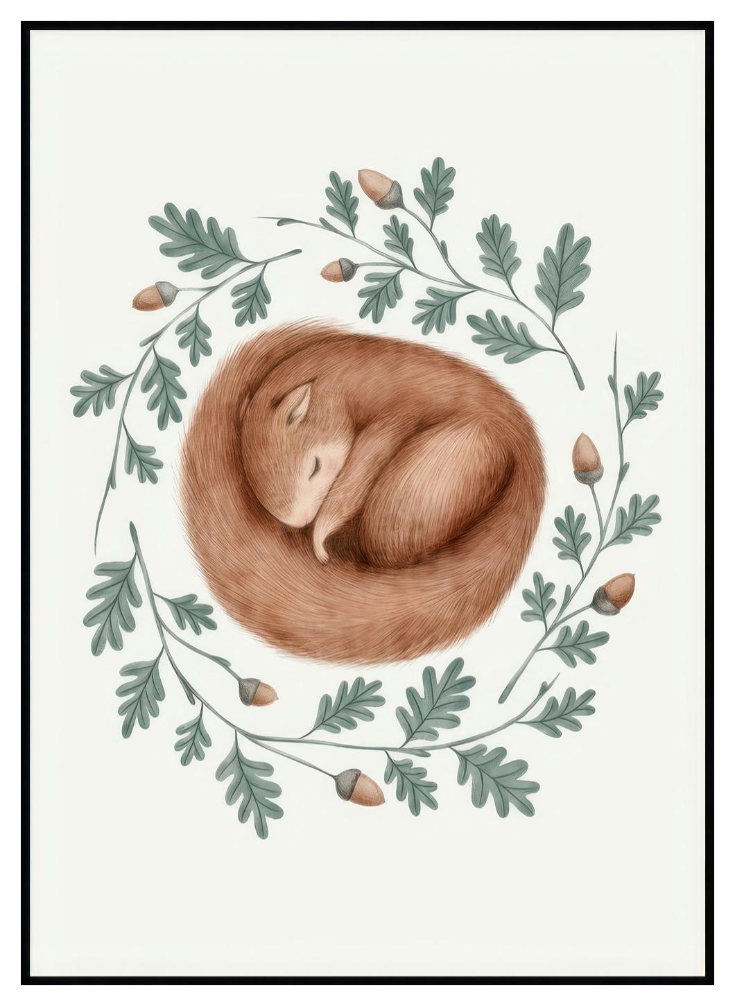 Prints Sleeping Squirrel Poster (30x40 cm) - Poster Store