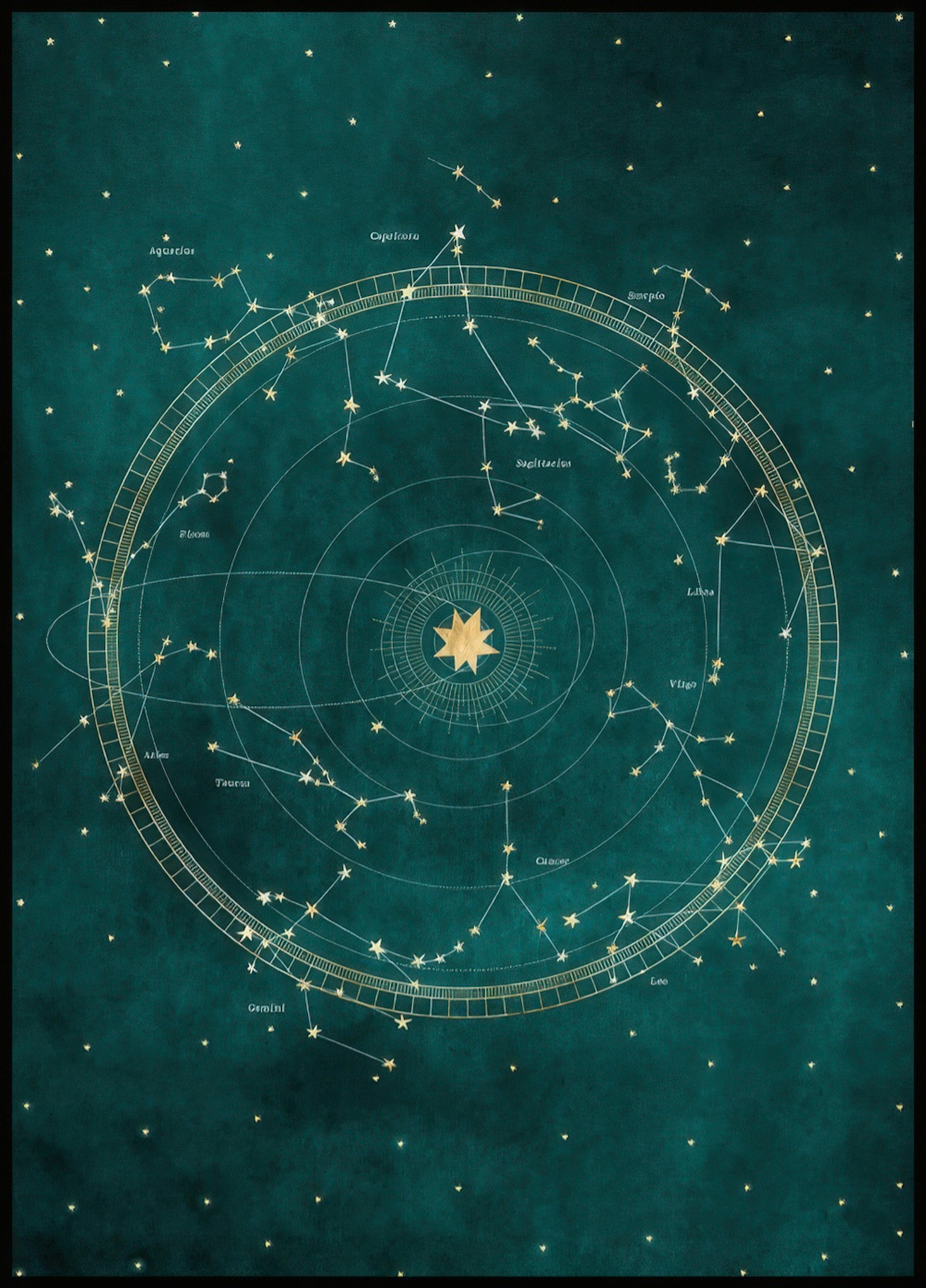 Zodiac Sign Map Poster 0