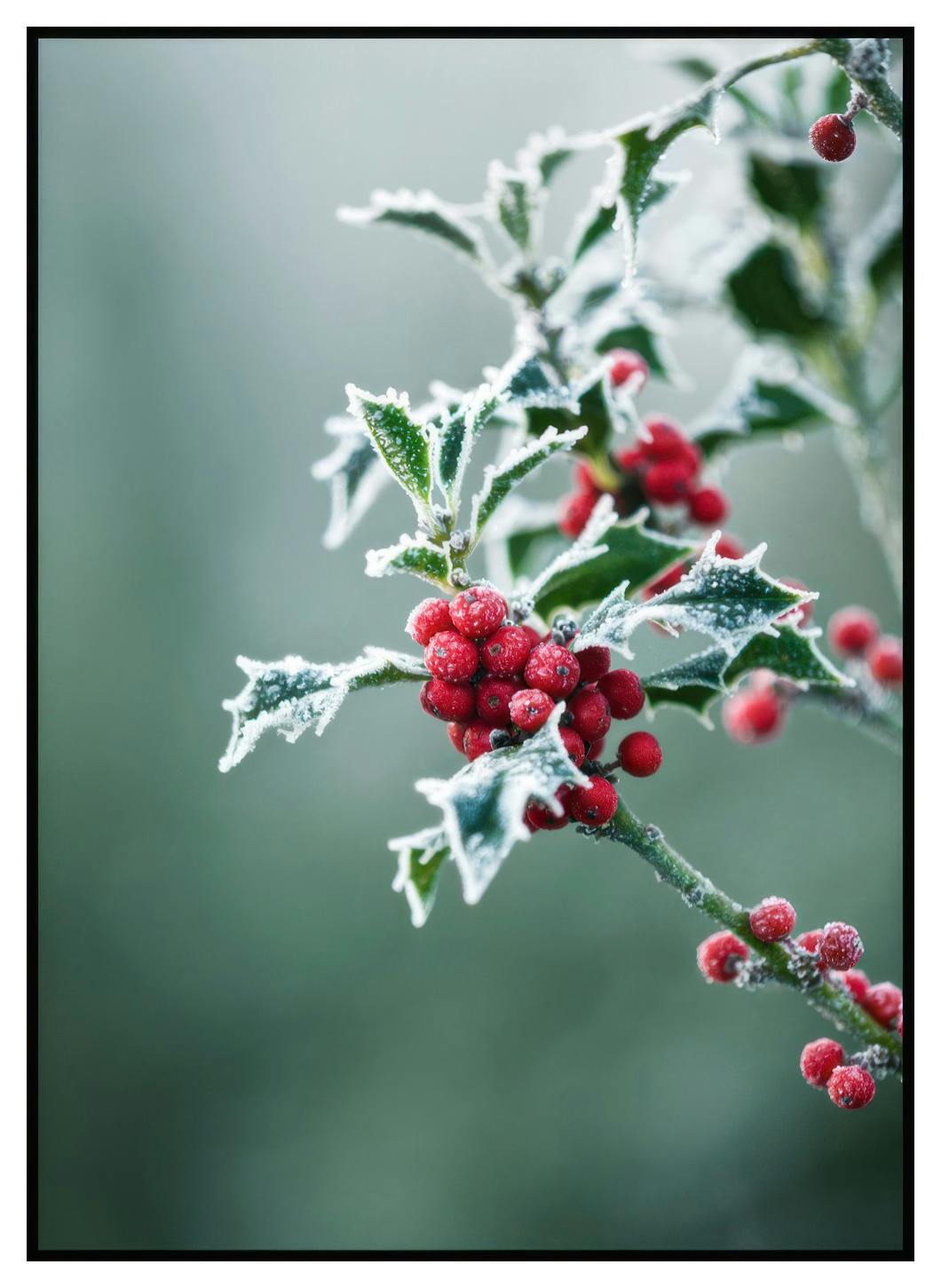 Frosty Holly Poster (21x30 cm) - Poster Store