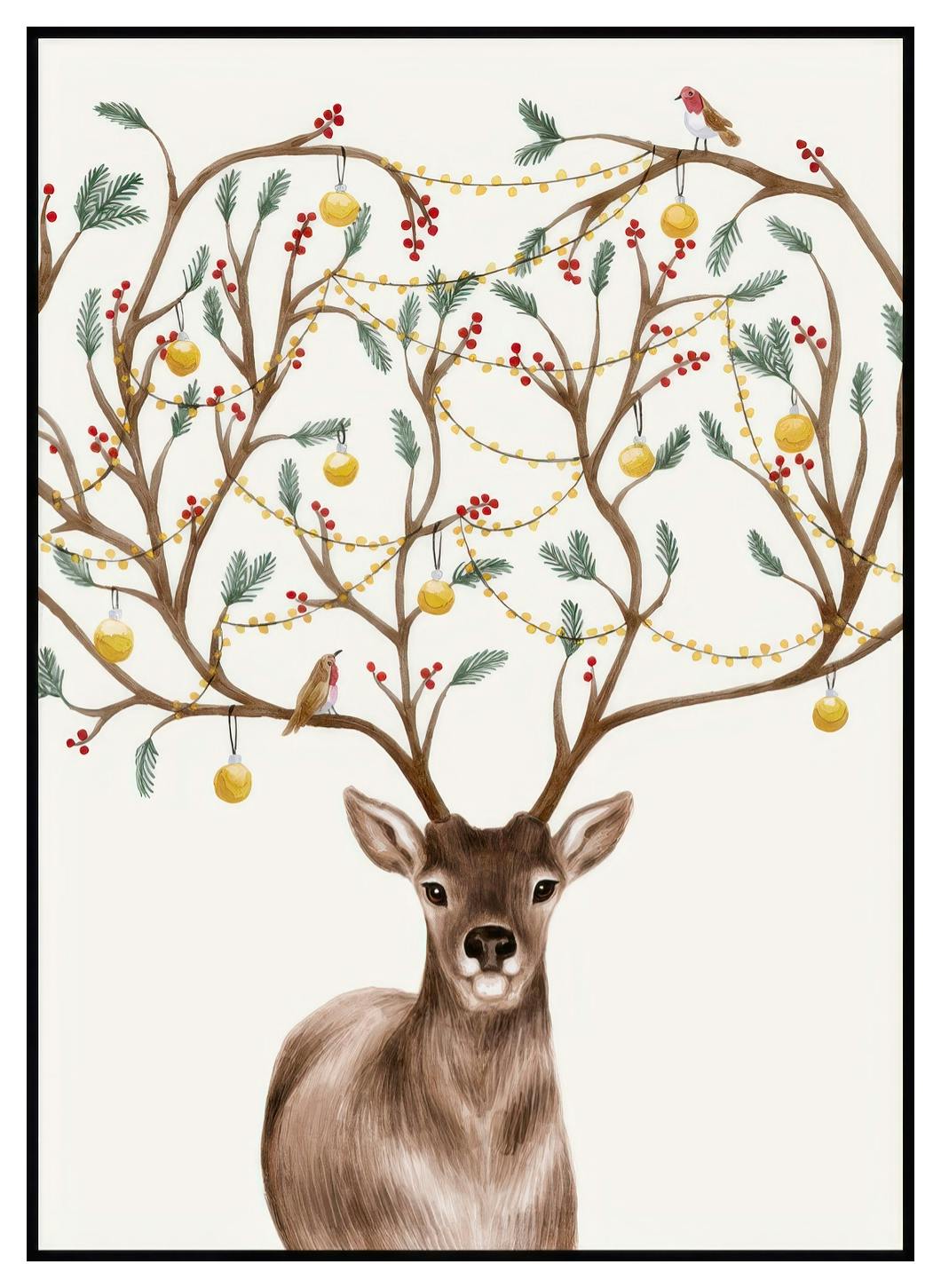 Versierd Hert Poster (13x18 cm) - Poster Store
