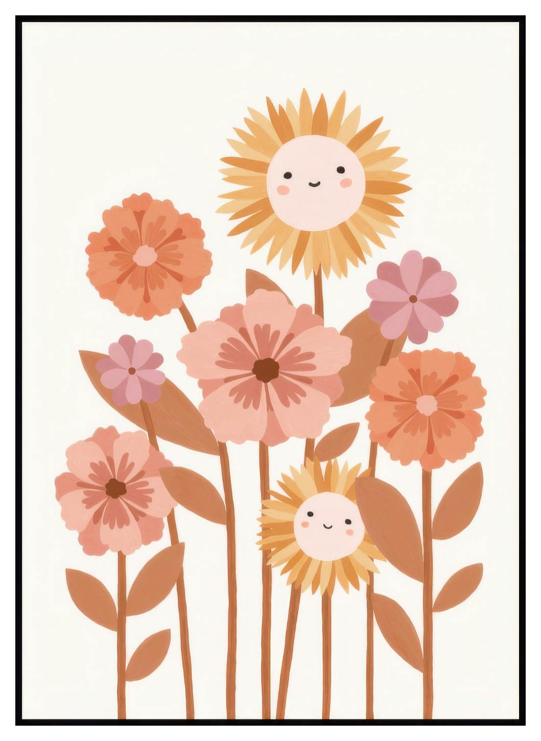 Glückliche Blumen Poster (50x70 cm) - Poster Store