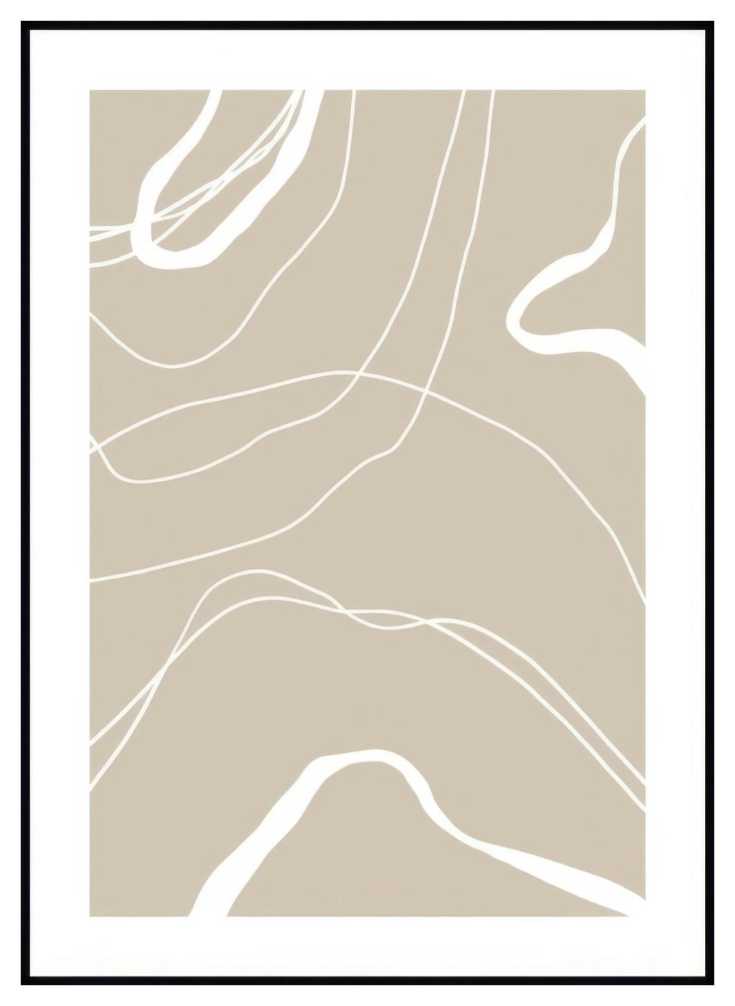 Witte Lijnen Poster (21x30 cm) - Poster Store