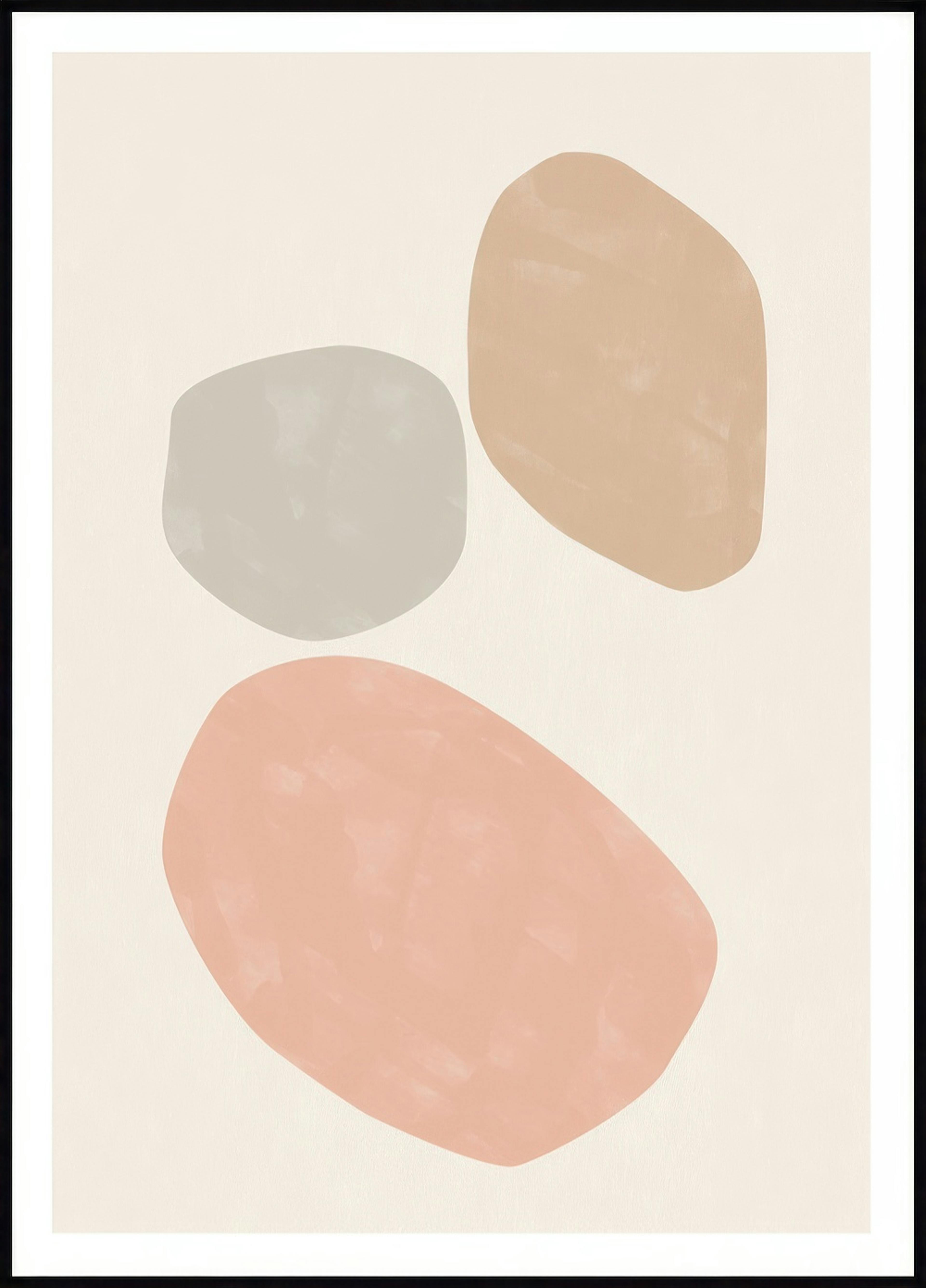 Rose et Beige Abstrait No2 Poster 0