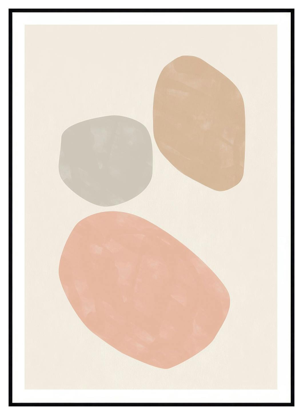 Roze en Beige Abstract No2 Poster (30x40 cm) - Poster Store