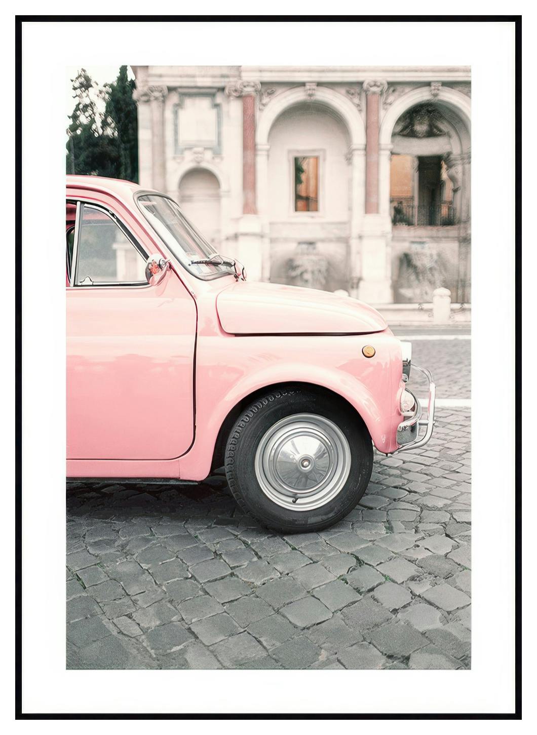 Roze Auto Poster (30x40 cm) - Poster Store