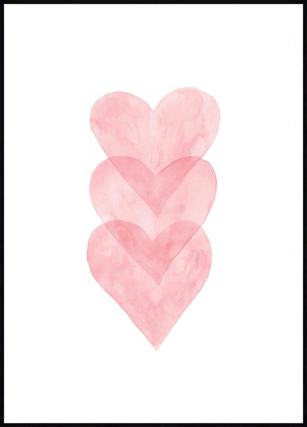 Watercolour Hearts Poster 0
