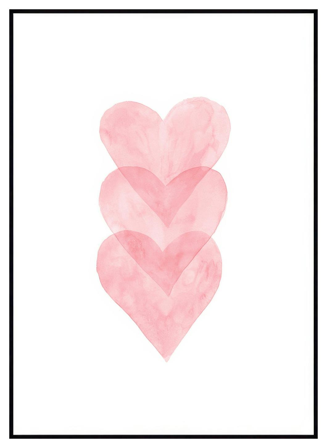 Cuori ad acquerello Poster (21x30 cm) - Poster Store