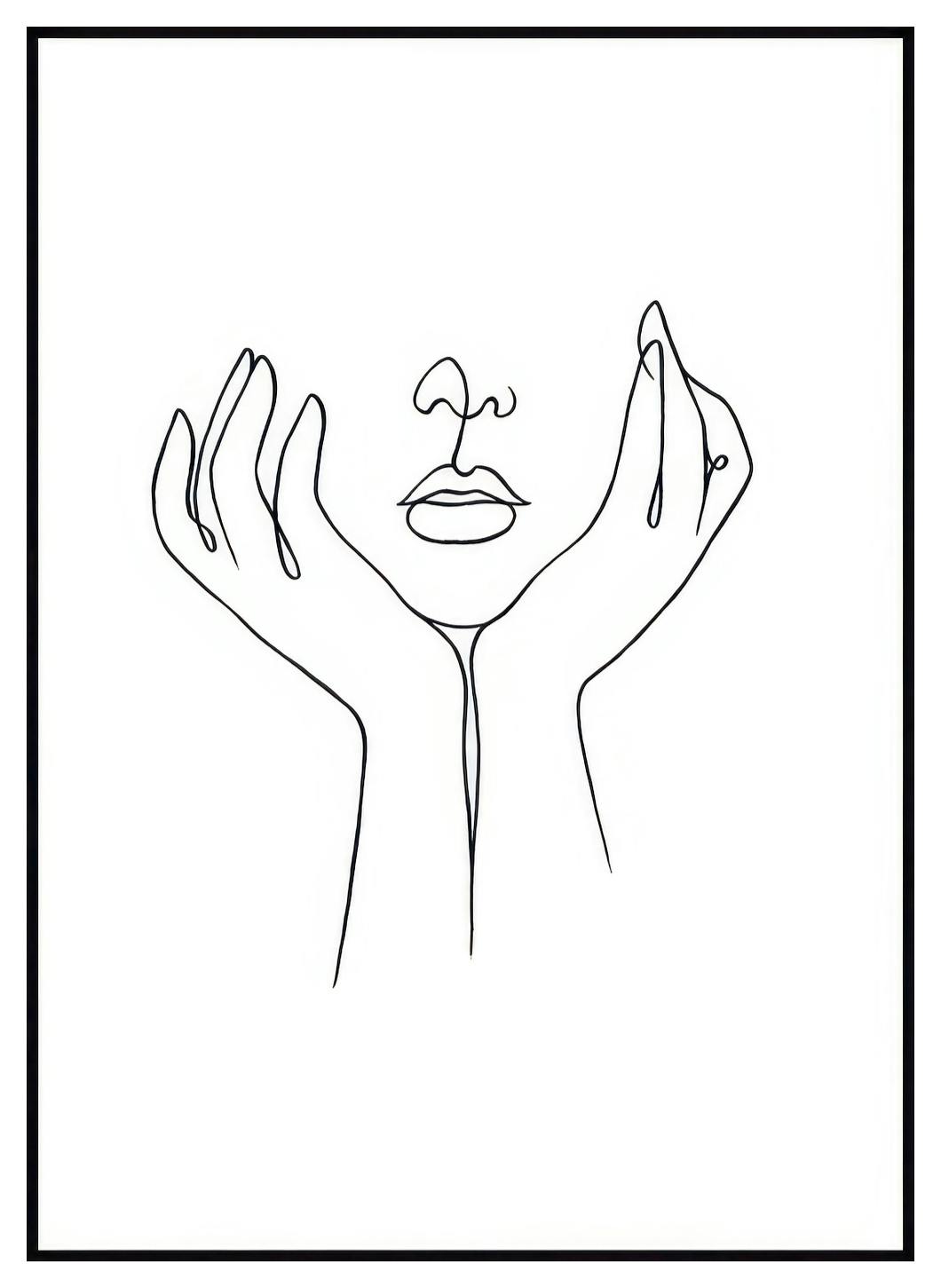 Line Art Pensif Poster (40x50 cm) - Poster Store