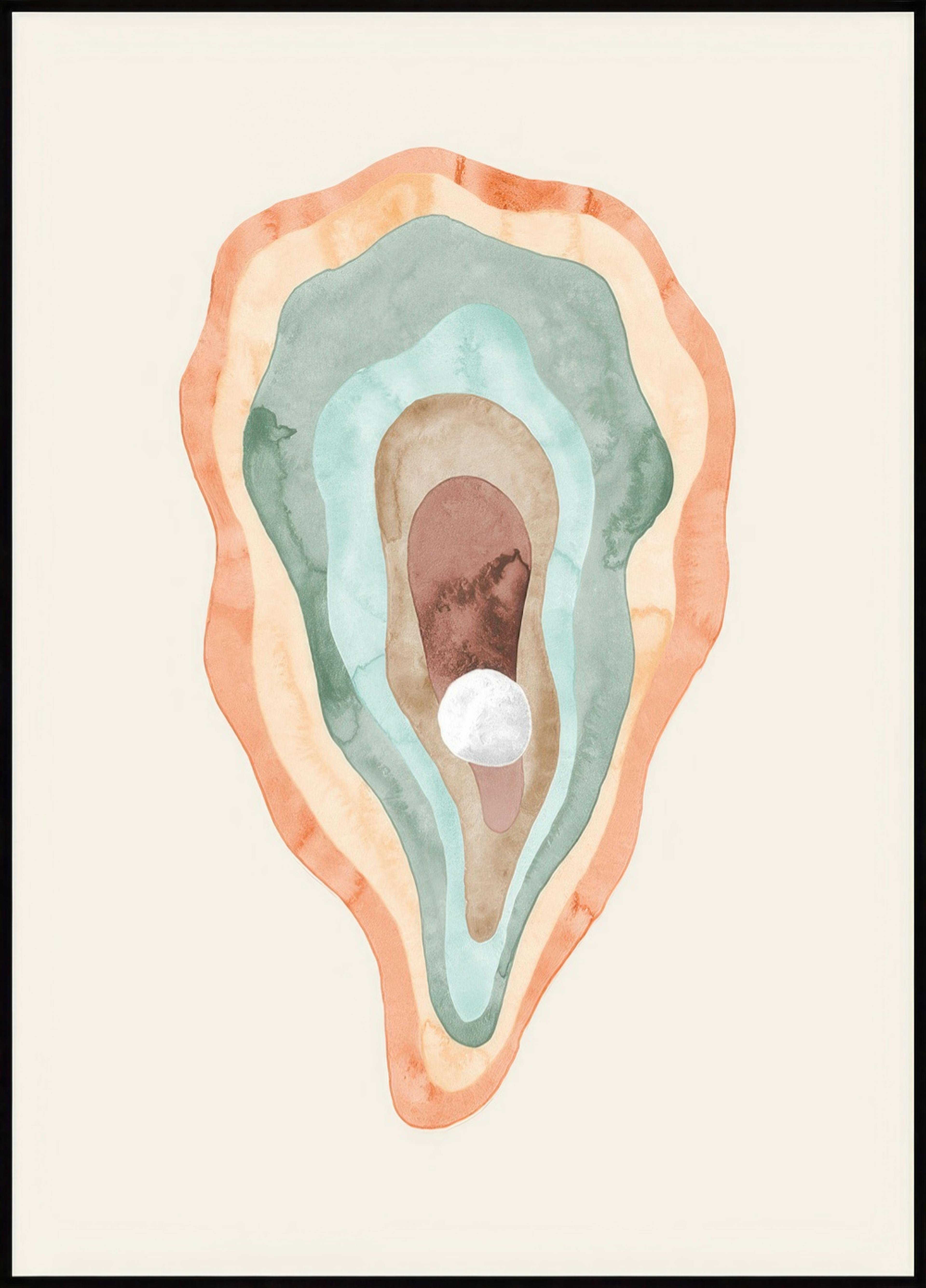 Watercolour Oyster Poster 0