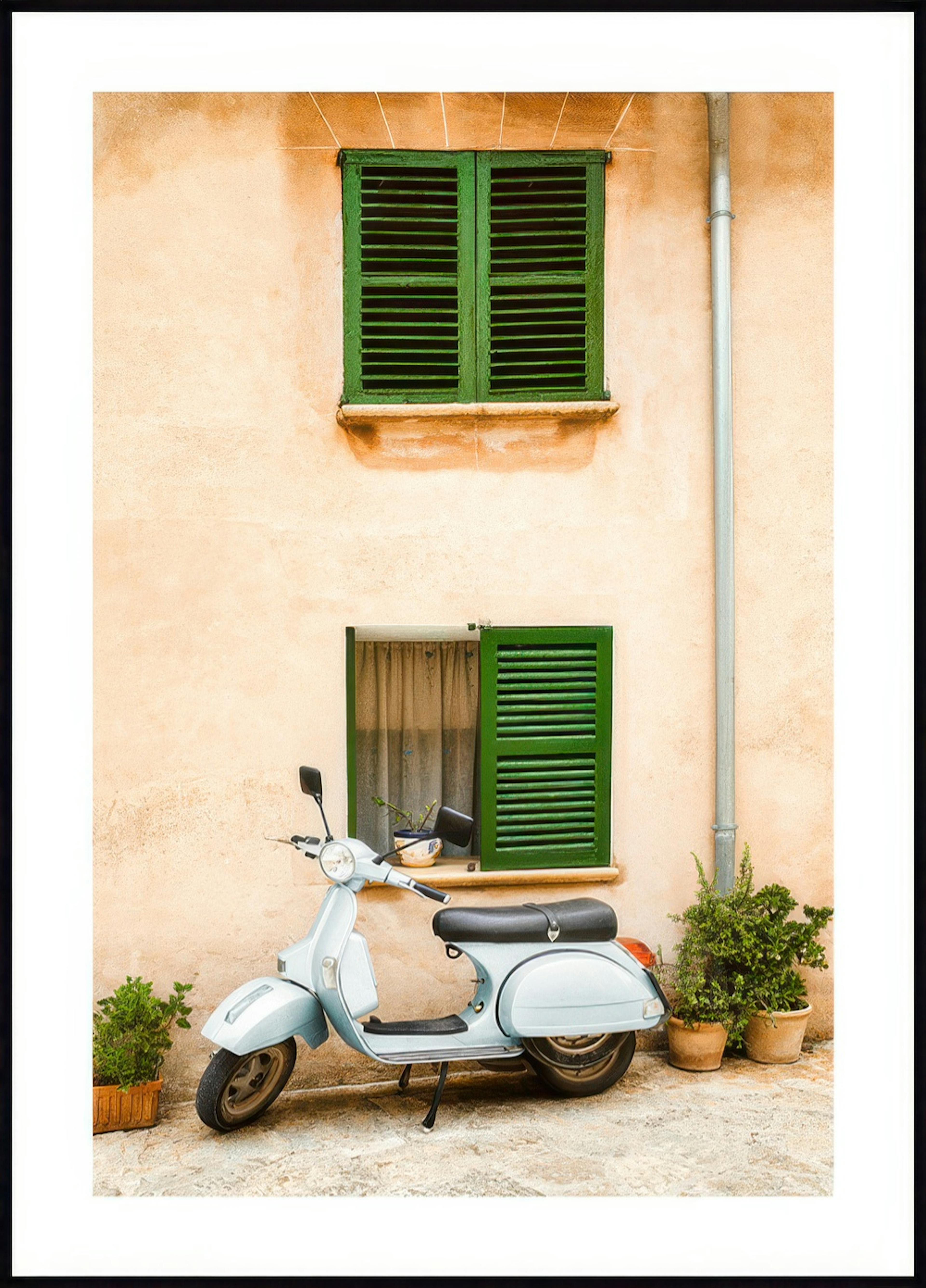 Blue Scooter Poster 0