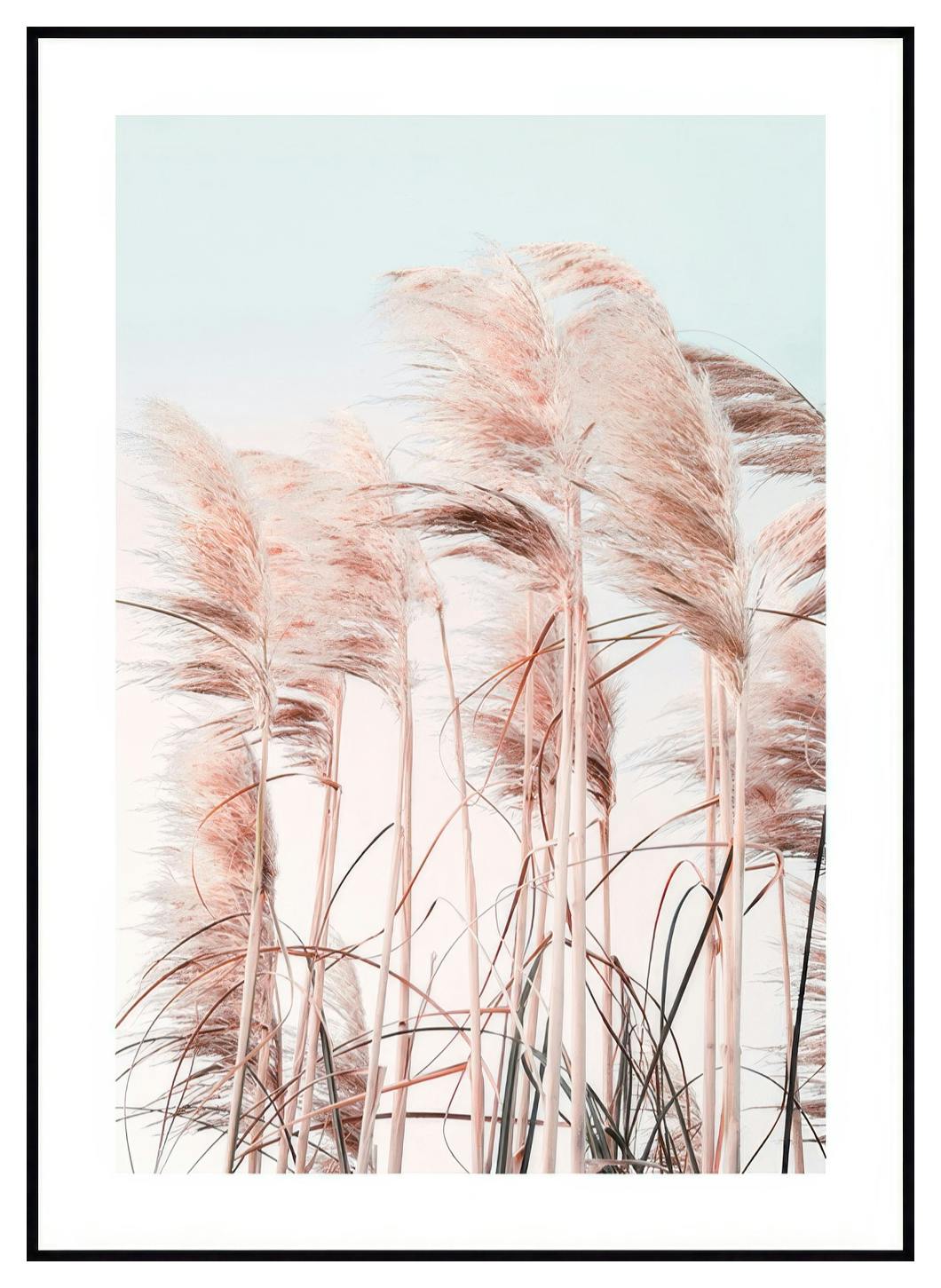 Różowe Trawy przy Plaży Plakat (21x30 cm) - Poster Store