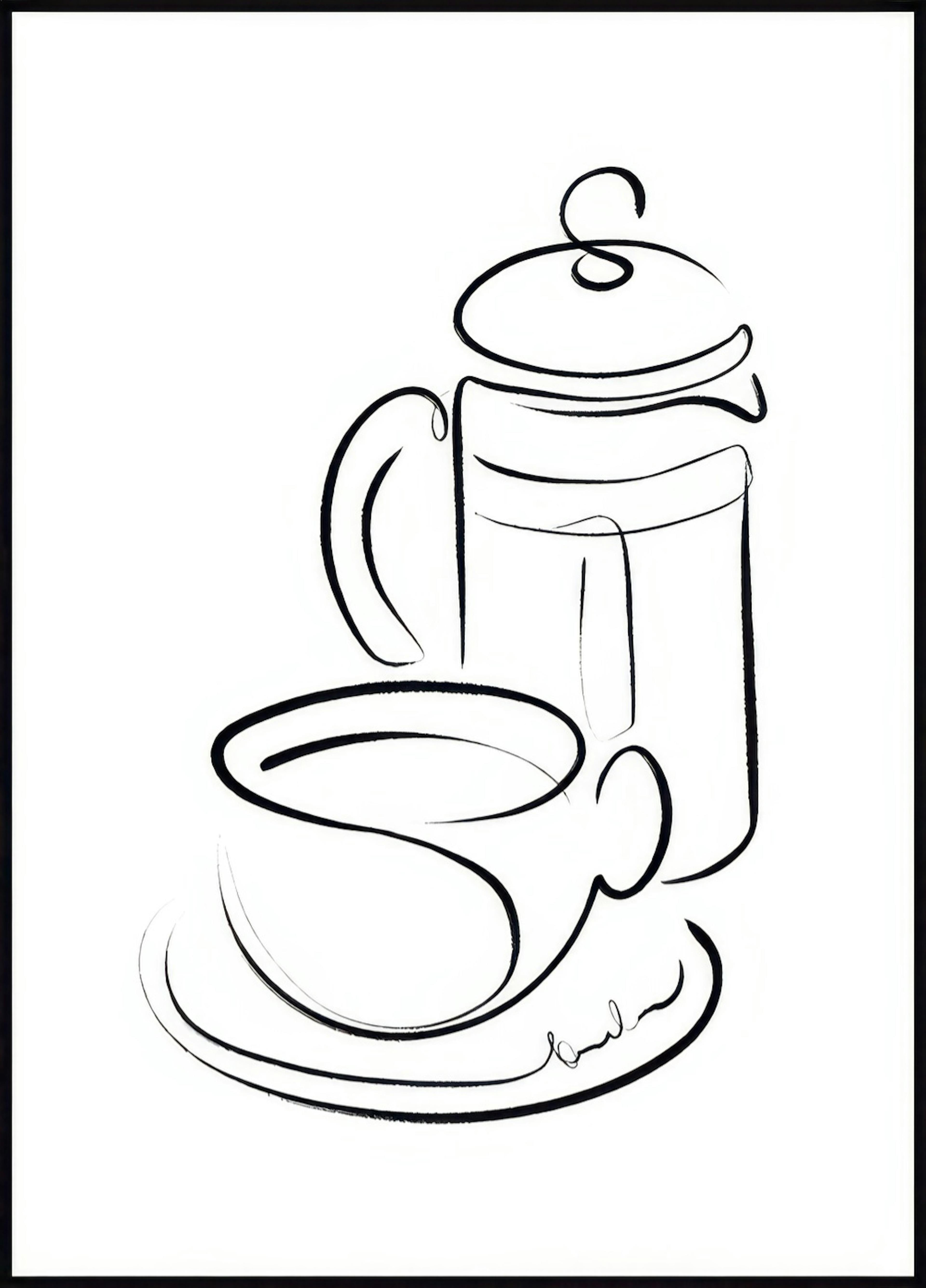 Kaffe Line Art Poster 0