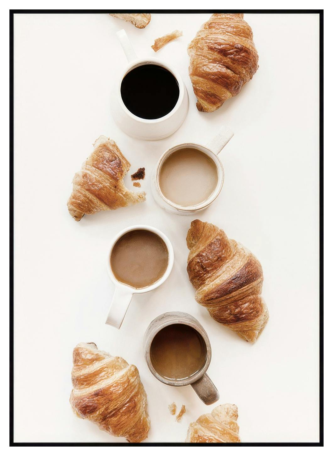 Koffie en Croissants Poster (50x70 cm) - Poster Store