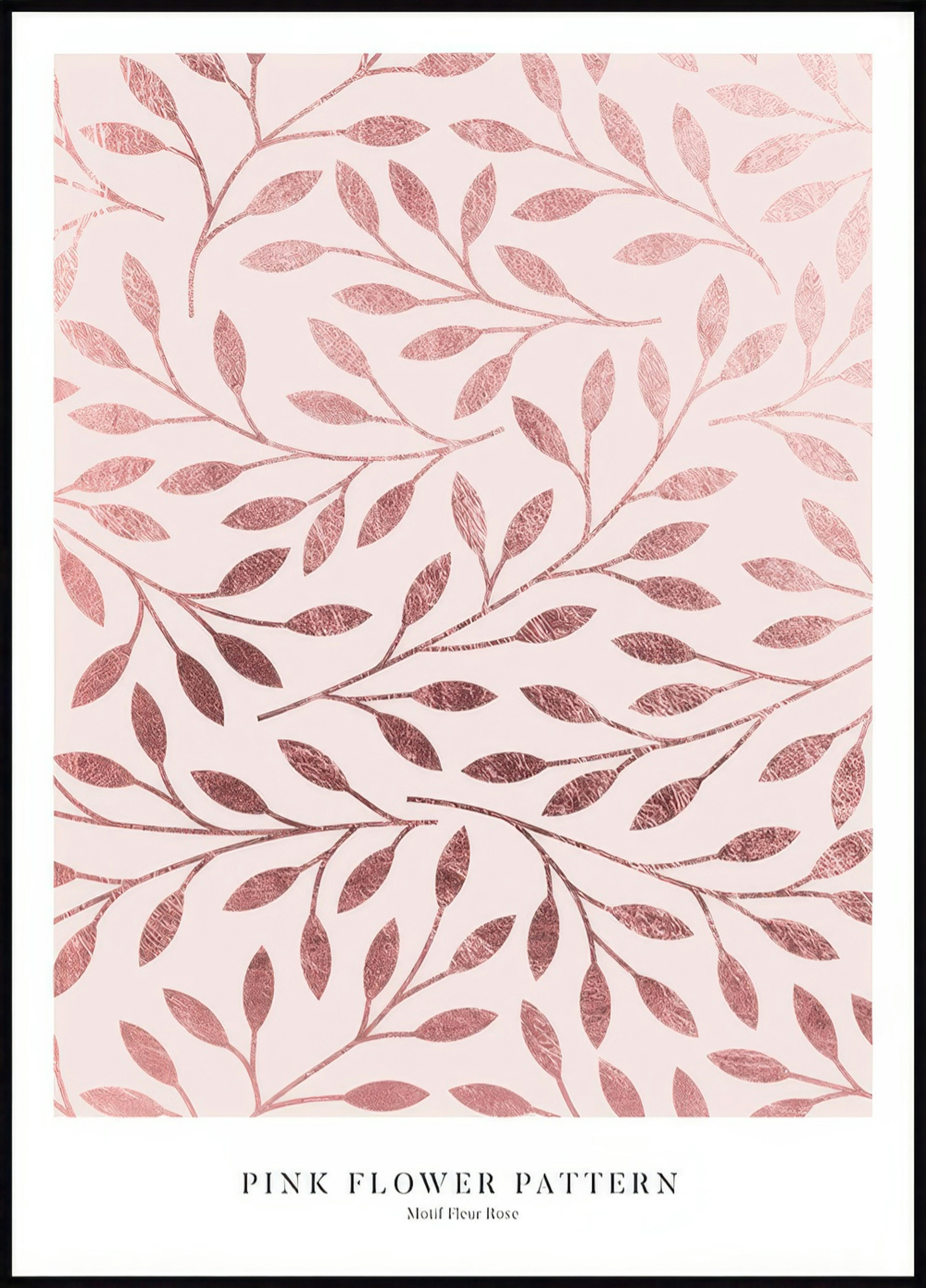 Pink Flower Pattern Juliste 0
