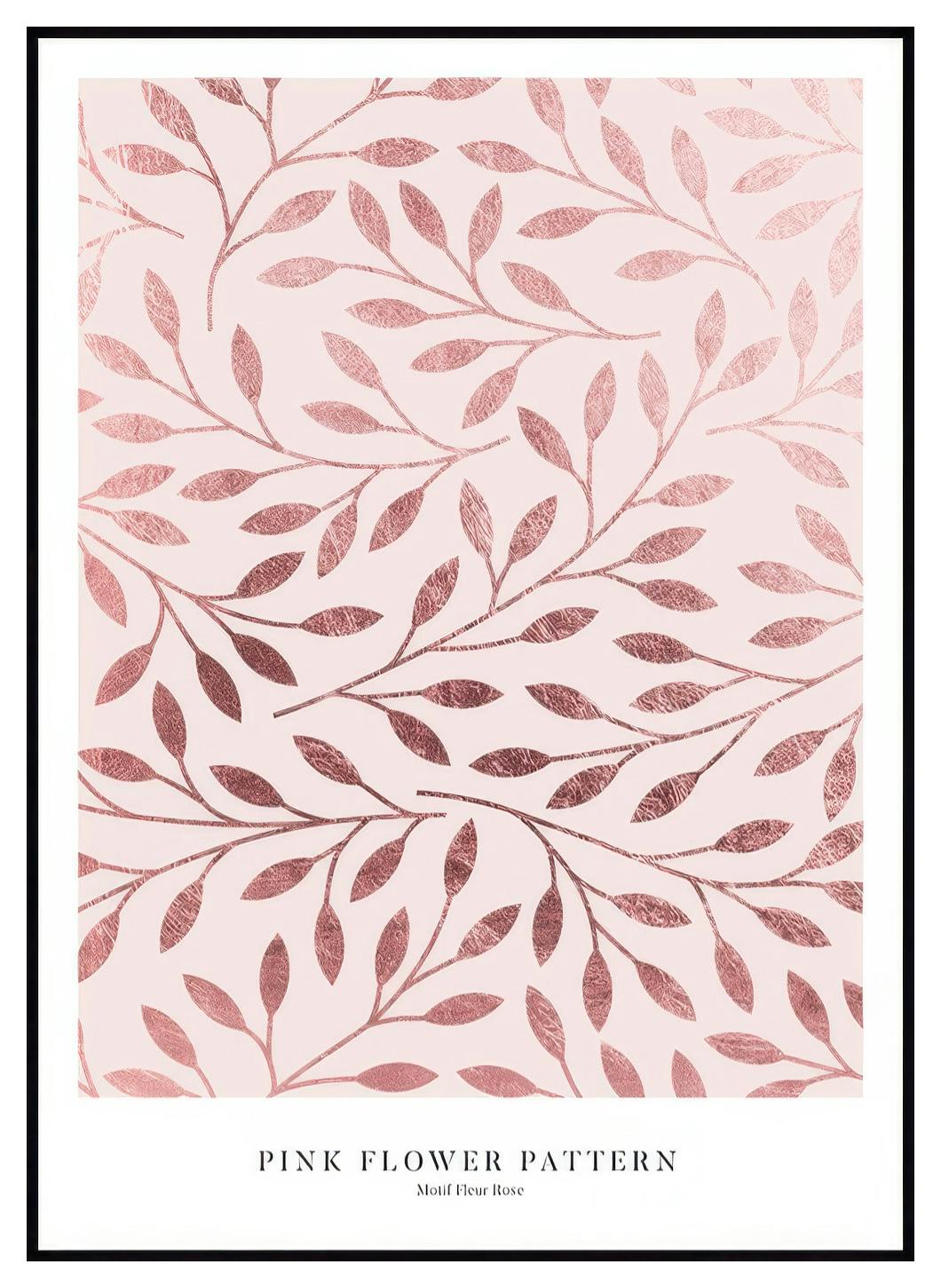 Roze Bloempatroon Poster (21x30 cm) - Poster Store