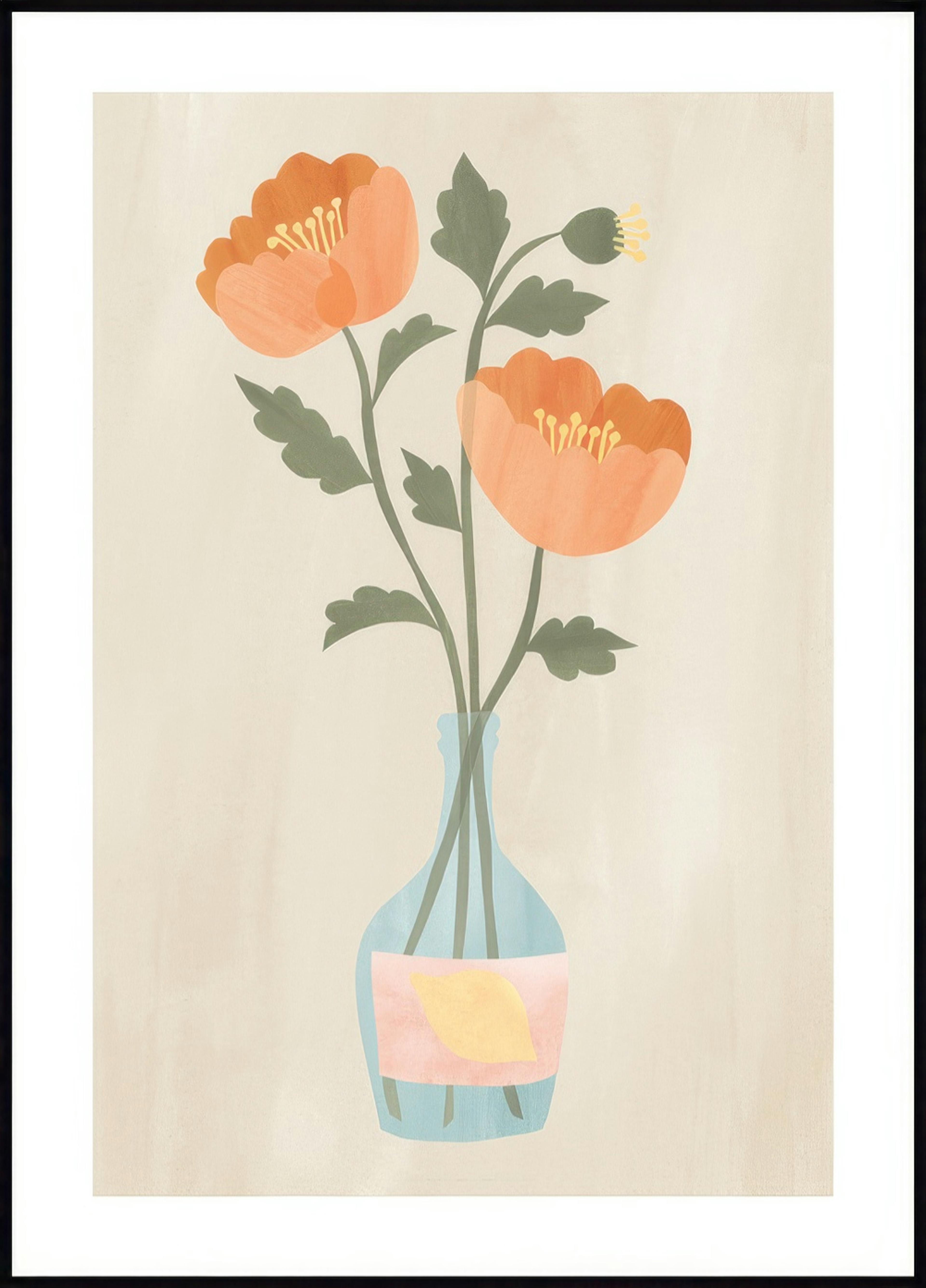 Abstrakter Mohn-Blumenstrauß Poster 0