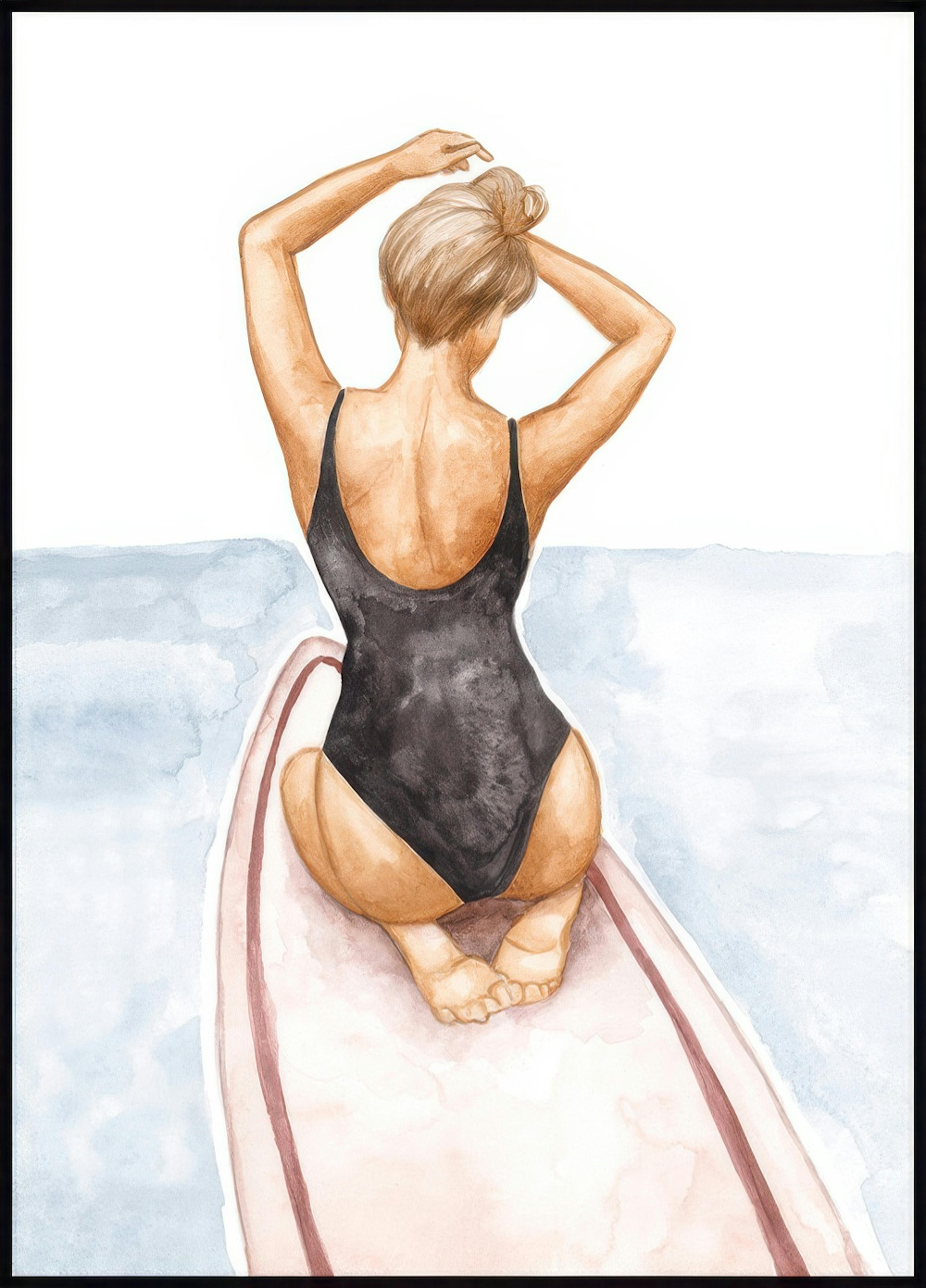 Akvarell Surfer Poster 0