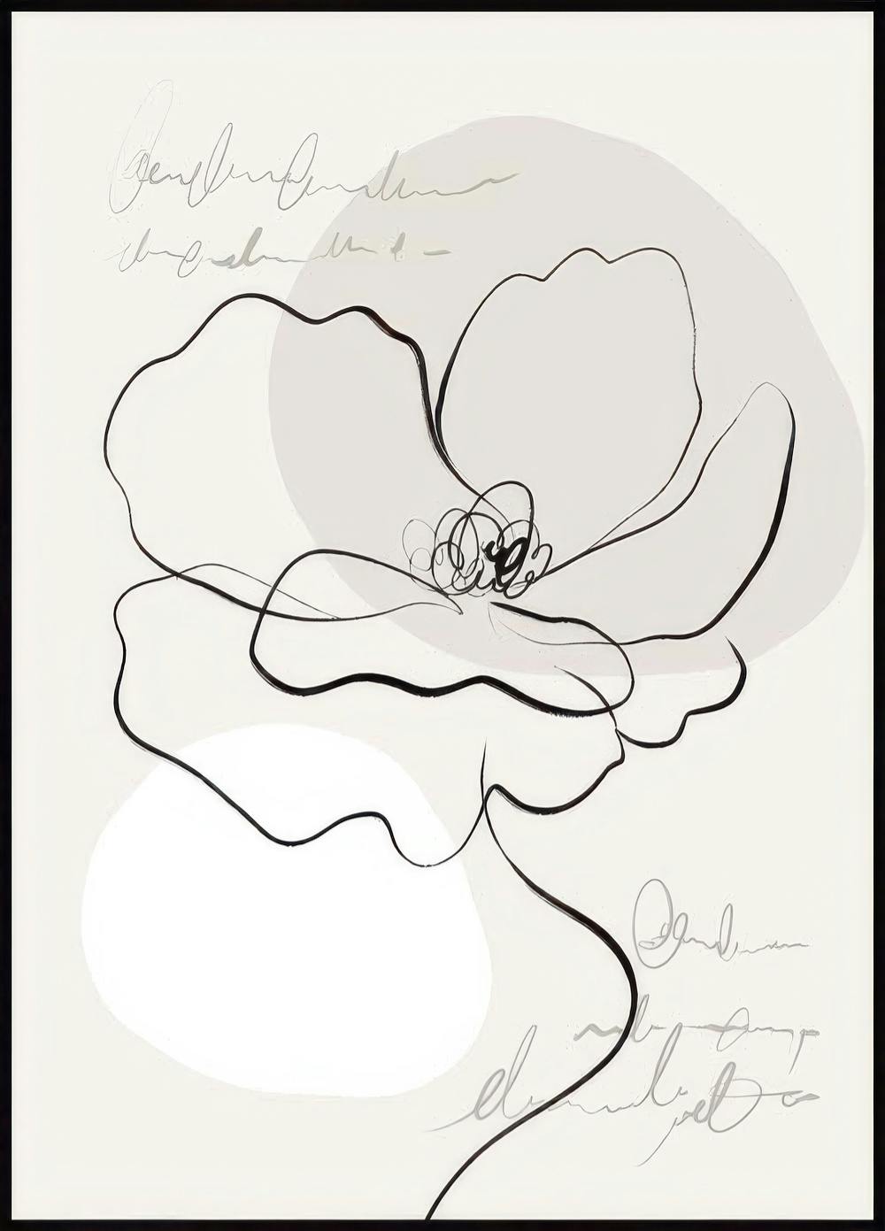 Strichzeichnungen Blume No1 Poster 0