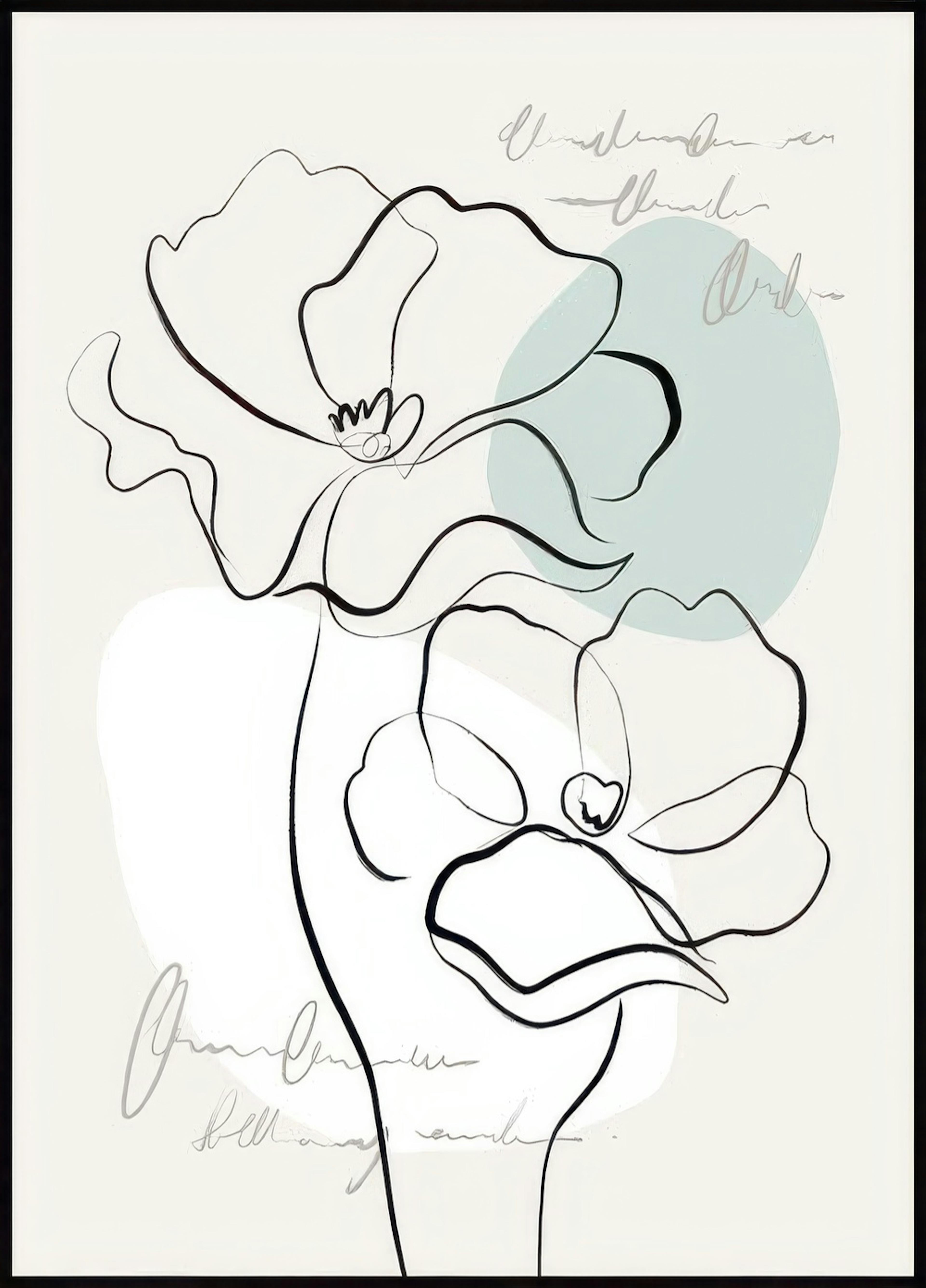 Line Art Flower No2 Poster 0