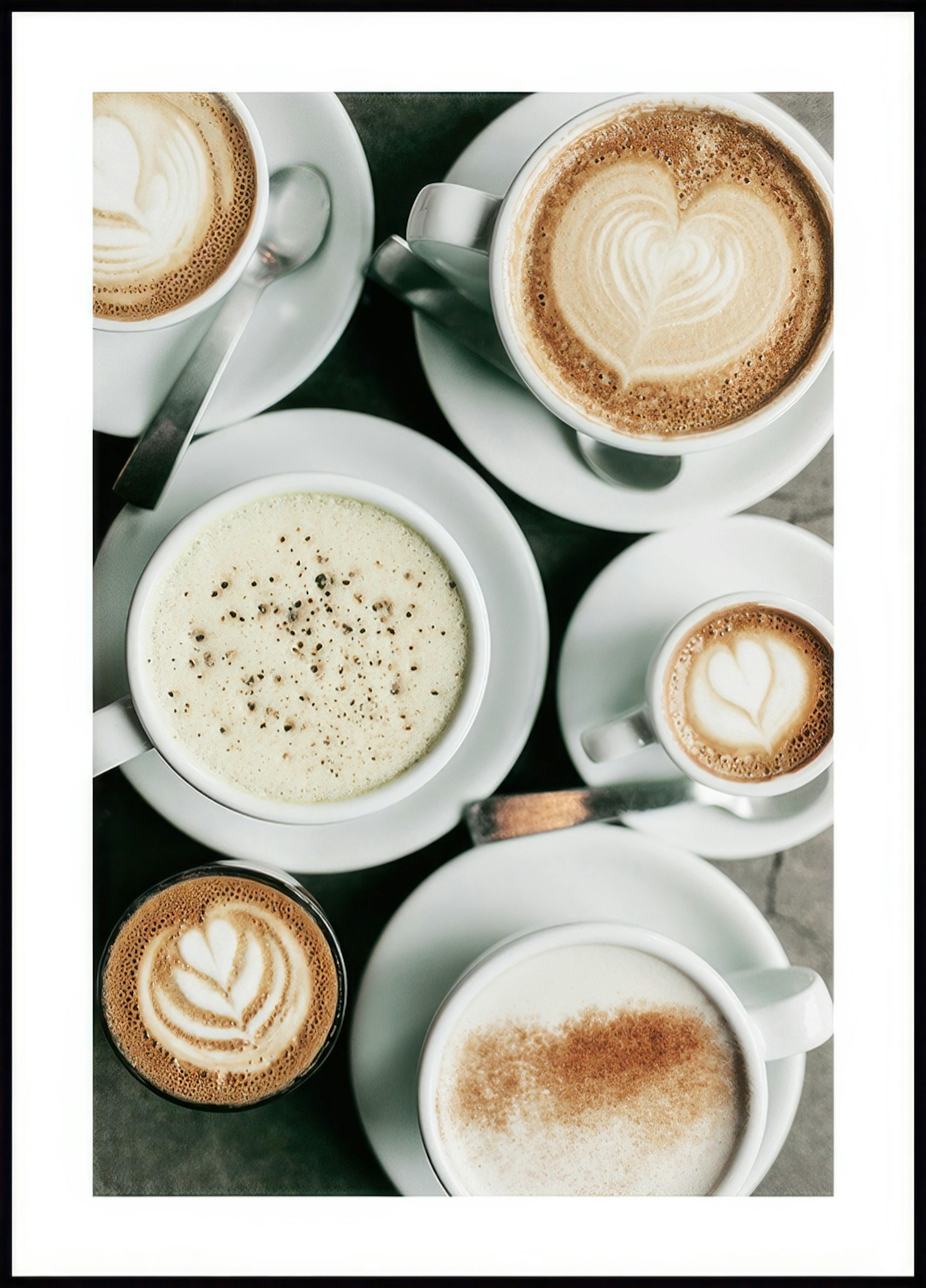 Diverse koffiekopjes Poster 0