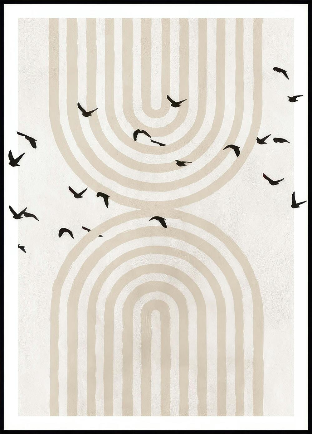 Fåglar och Grafiska Bågar Poster 0