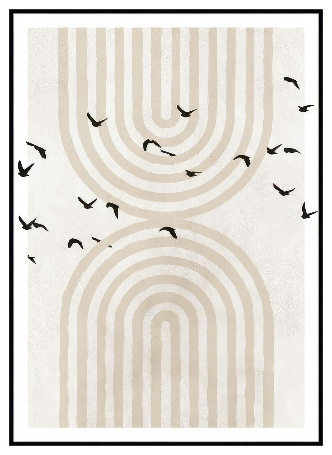 Vogels en bogen Poster (21x30 cm) - Poster Store