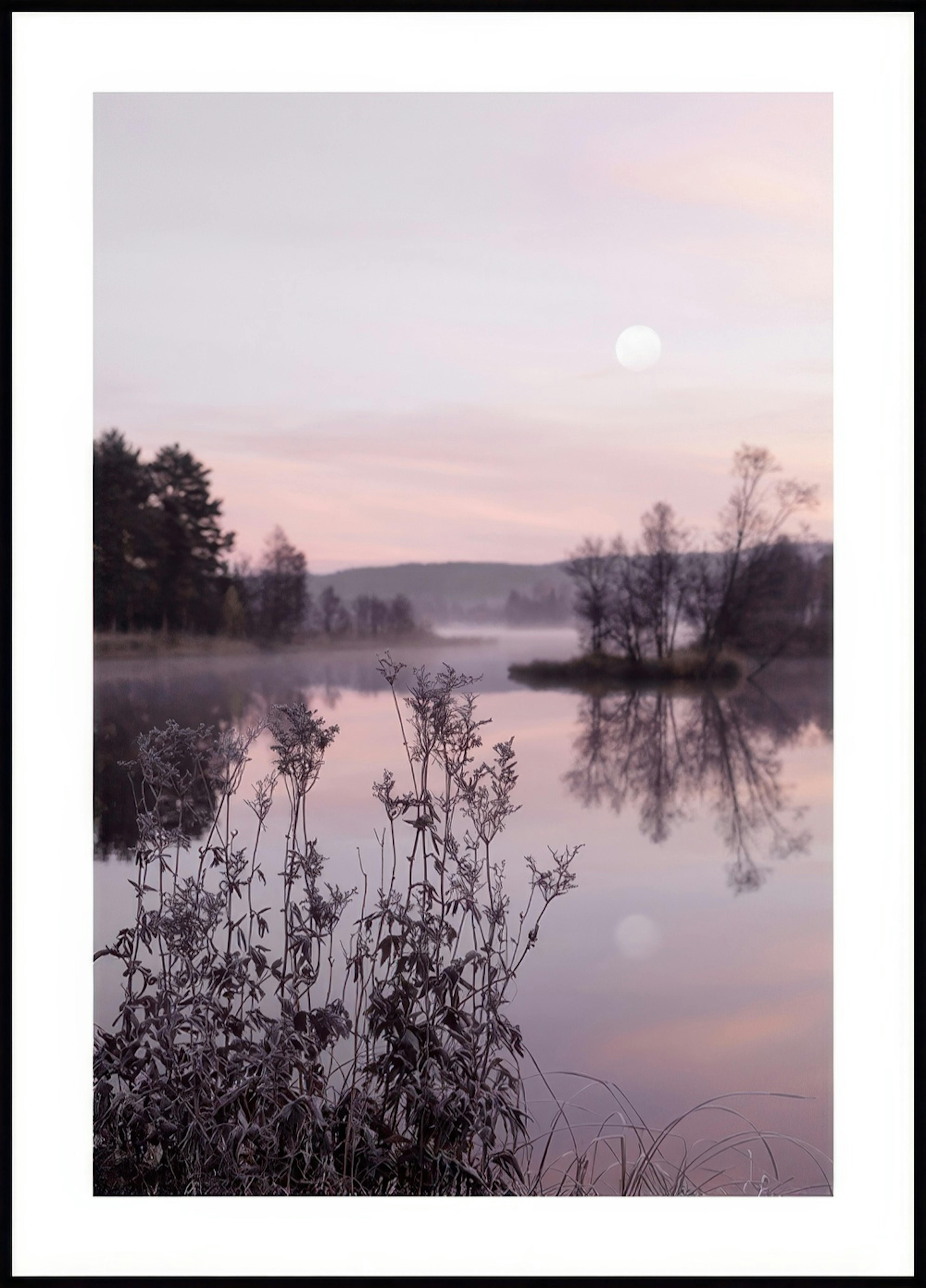 Calm Lake at Sunset Poster 0