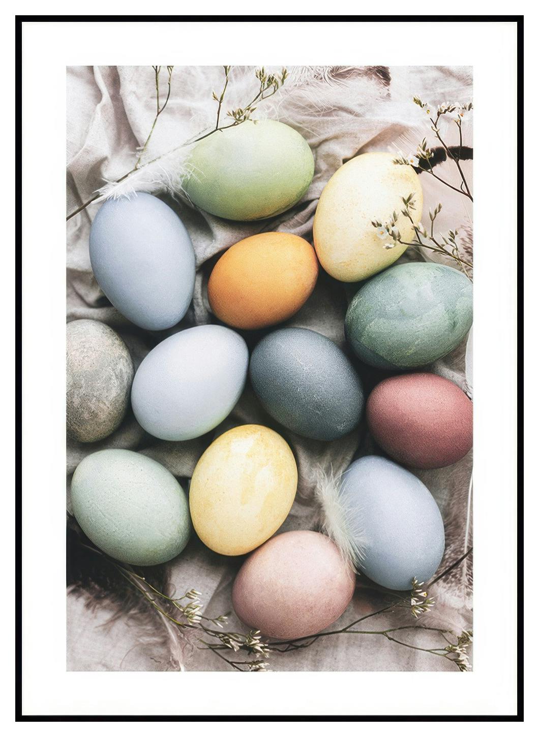 Pastelkleurige eieren poster (50x70 cm) - Poster Store