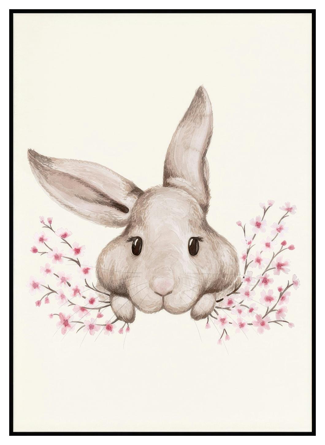 Konijntje illustratieposter (50x70 cm) - Poster Store
