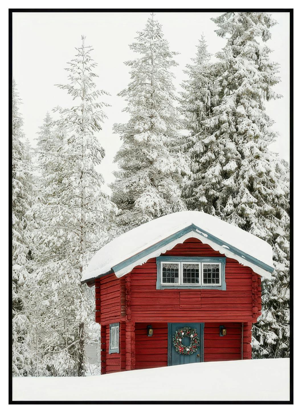 Rode Vakantiehut Poster (13x18 cm) - Poster Store