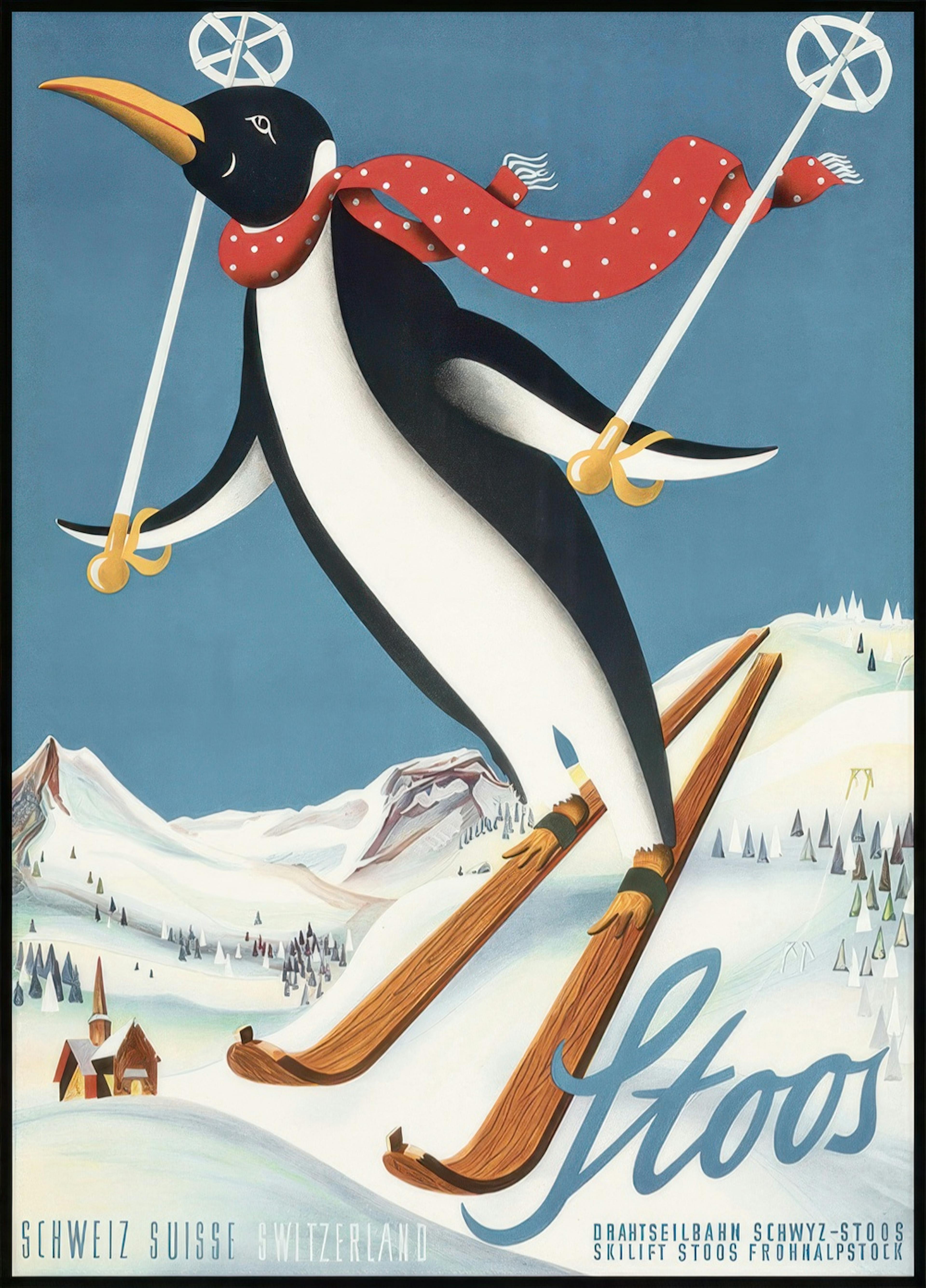 Vintage Stoos Penguin Poster 0