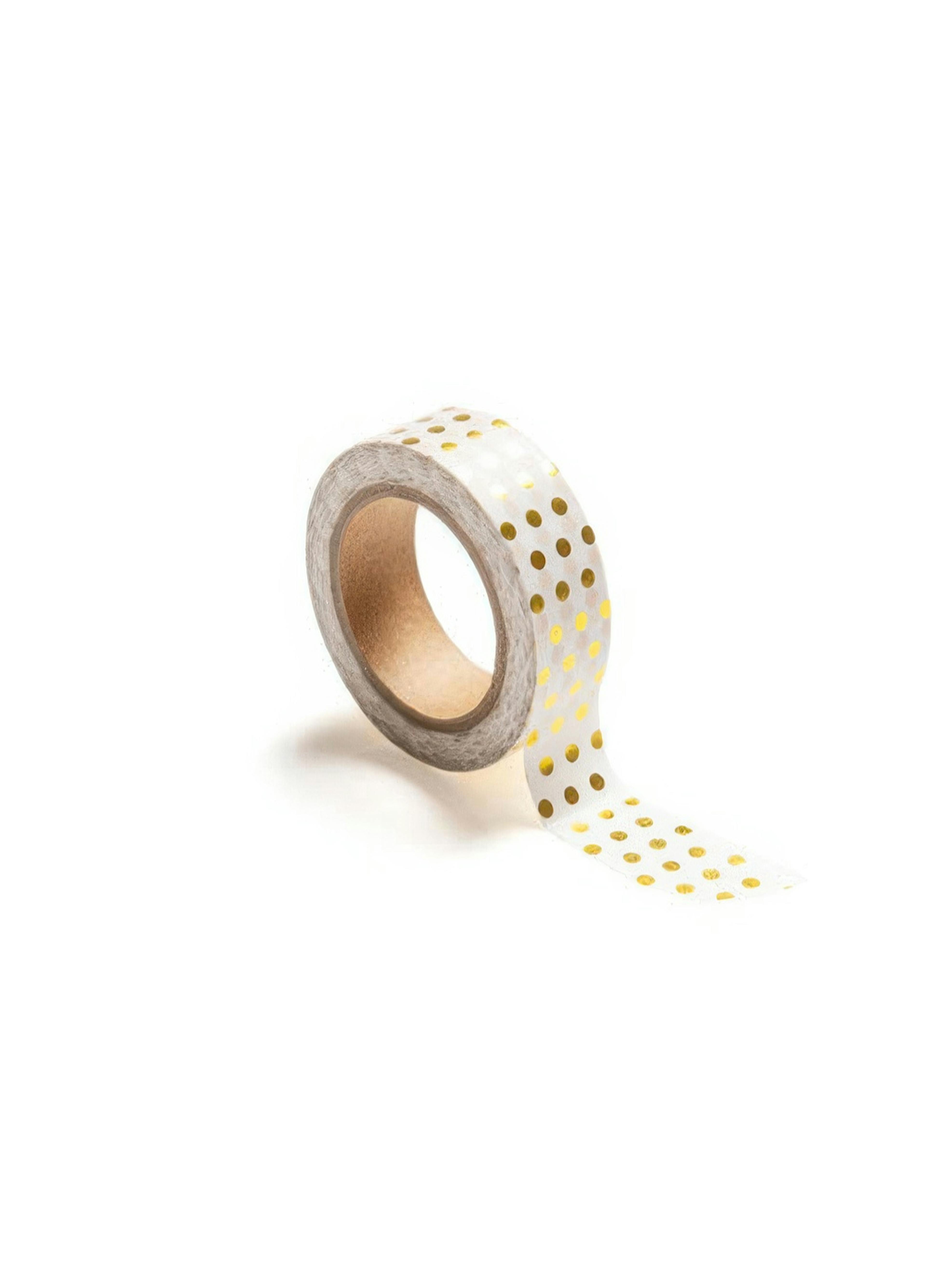 Washi tape, polka dot gold 0