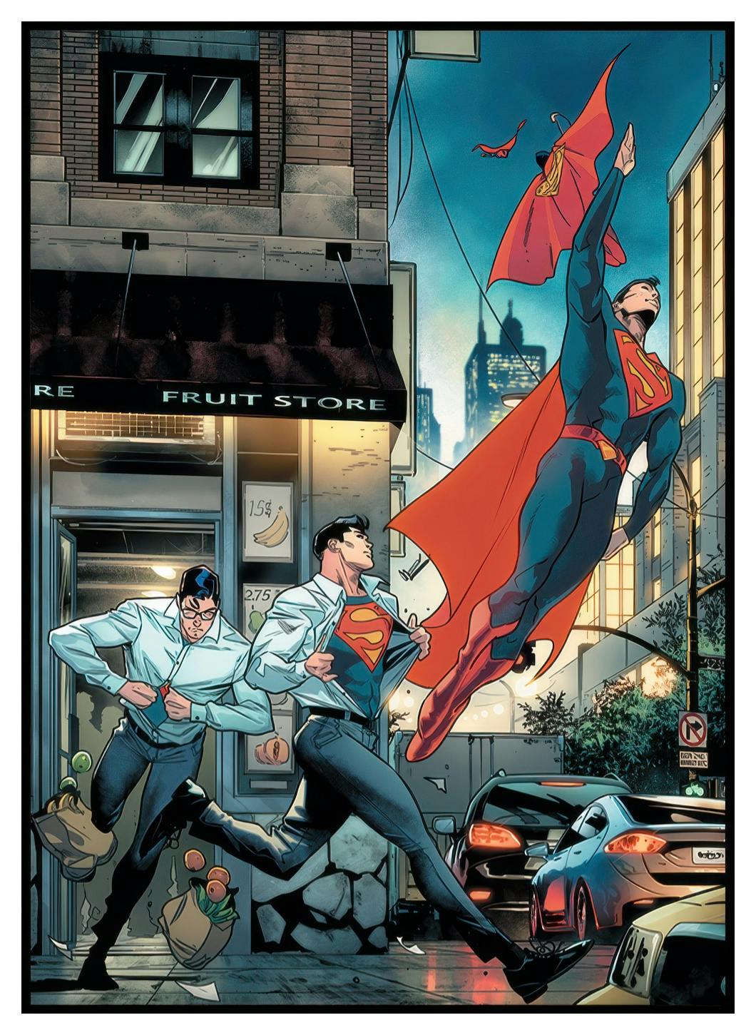 Superman™ - Clark Kent Changing Affiche (30x40 cm) - Poster Store