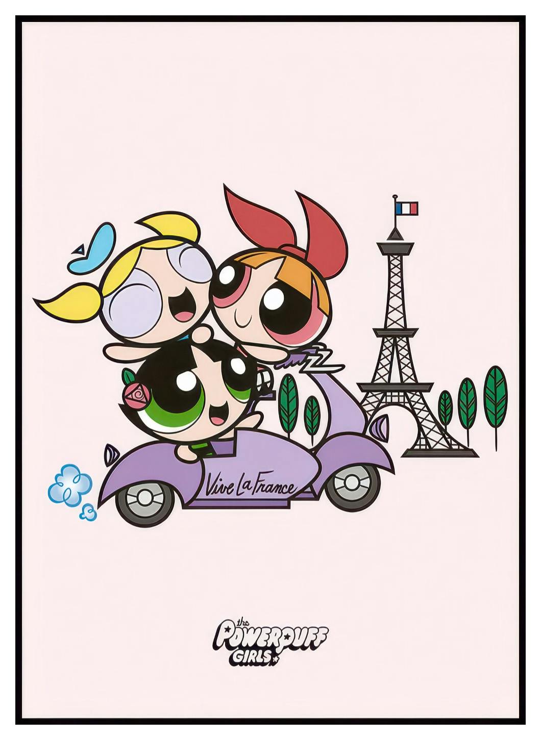 The Powerpuff Girls™ In Paris Affiche (50x70 cm) - Poster Store