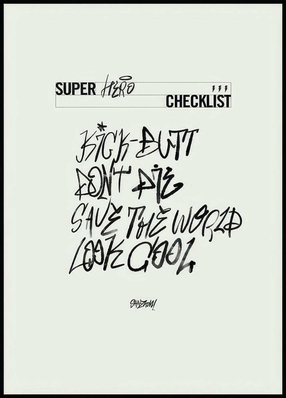 Shazam™ - Super Hero Checklist Affiche 0