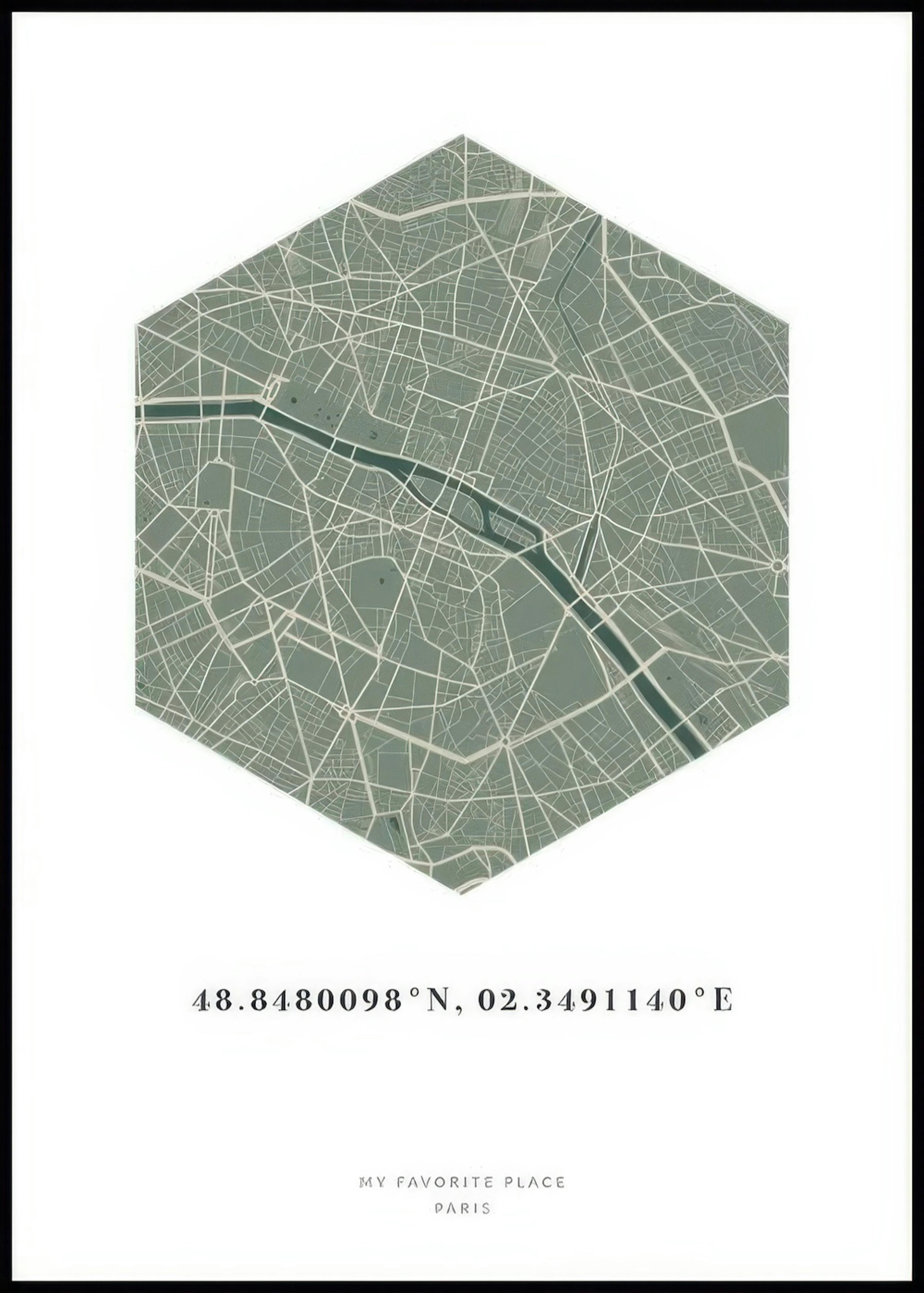 Hexagon Map Moss Personal Poster 0
