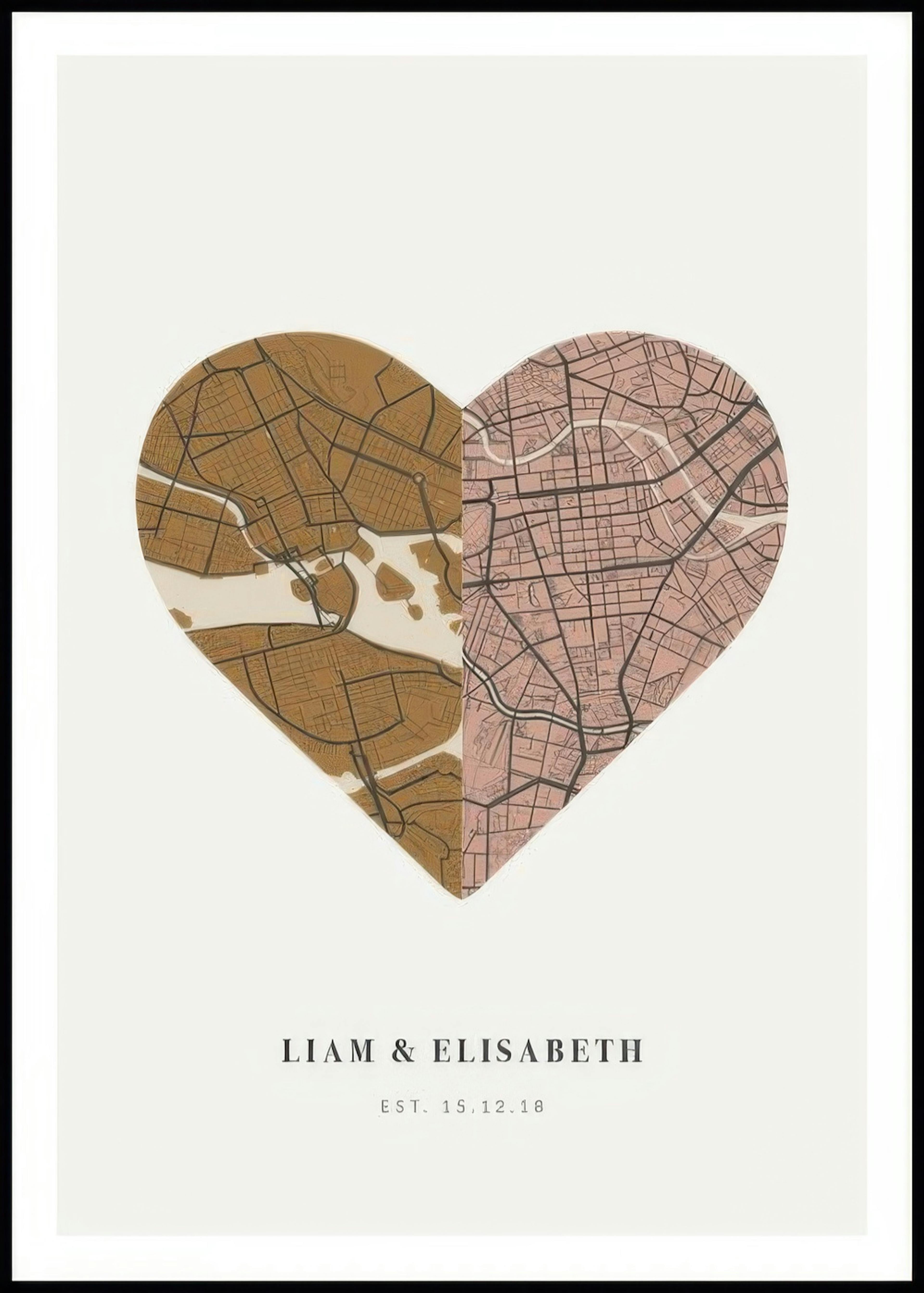 Love Map Vintage Personal Poster 0