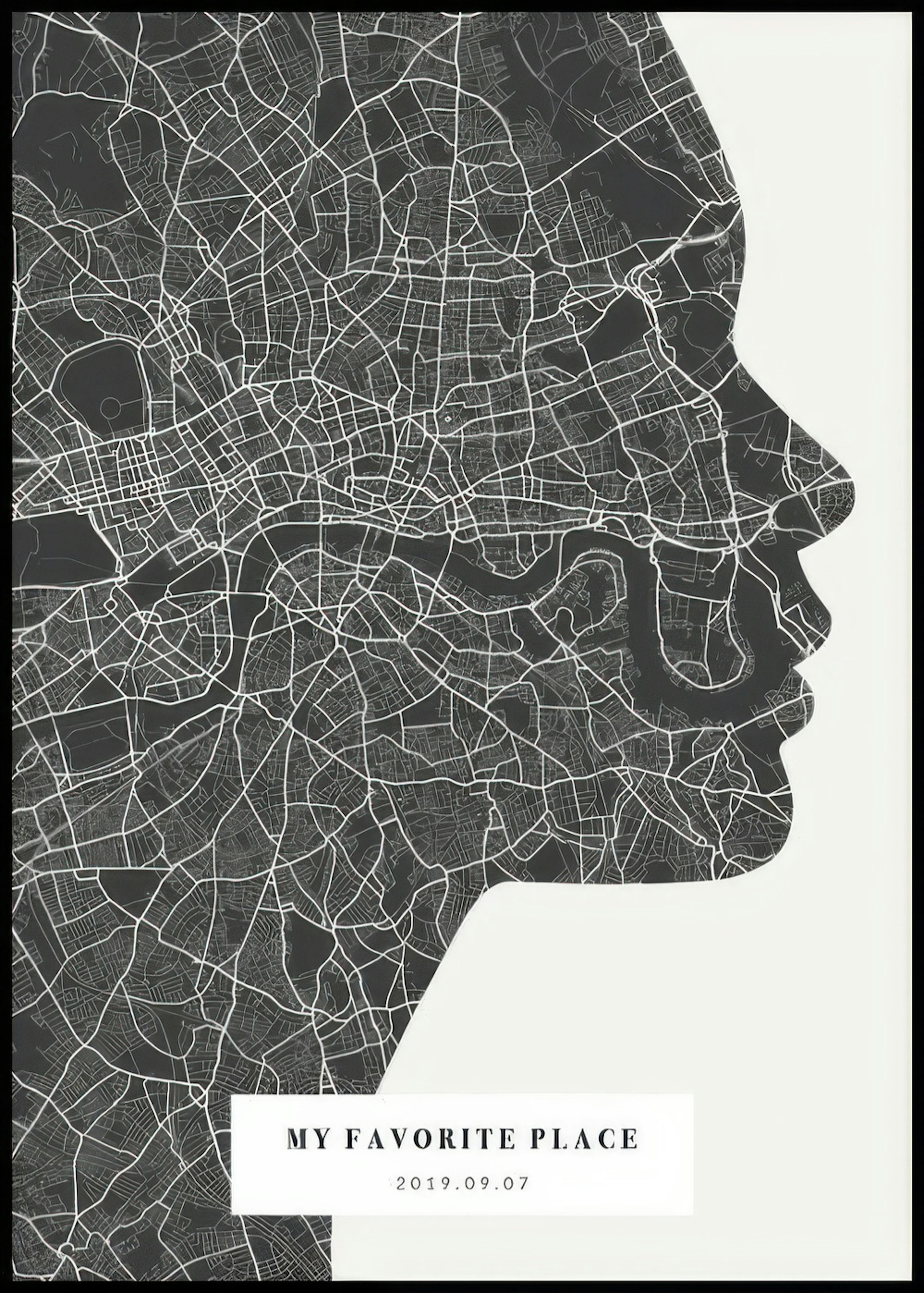 Silhouette Map Night Personal Poster 0