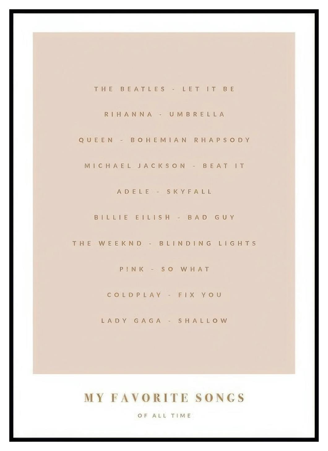 Mine favorittsanger Rosa personlig plakat (50x70 cm) - Poster Store